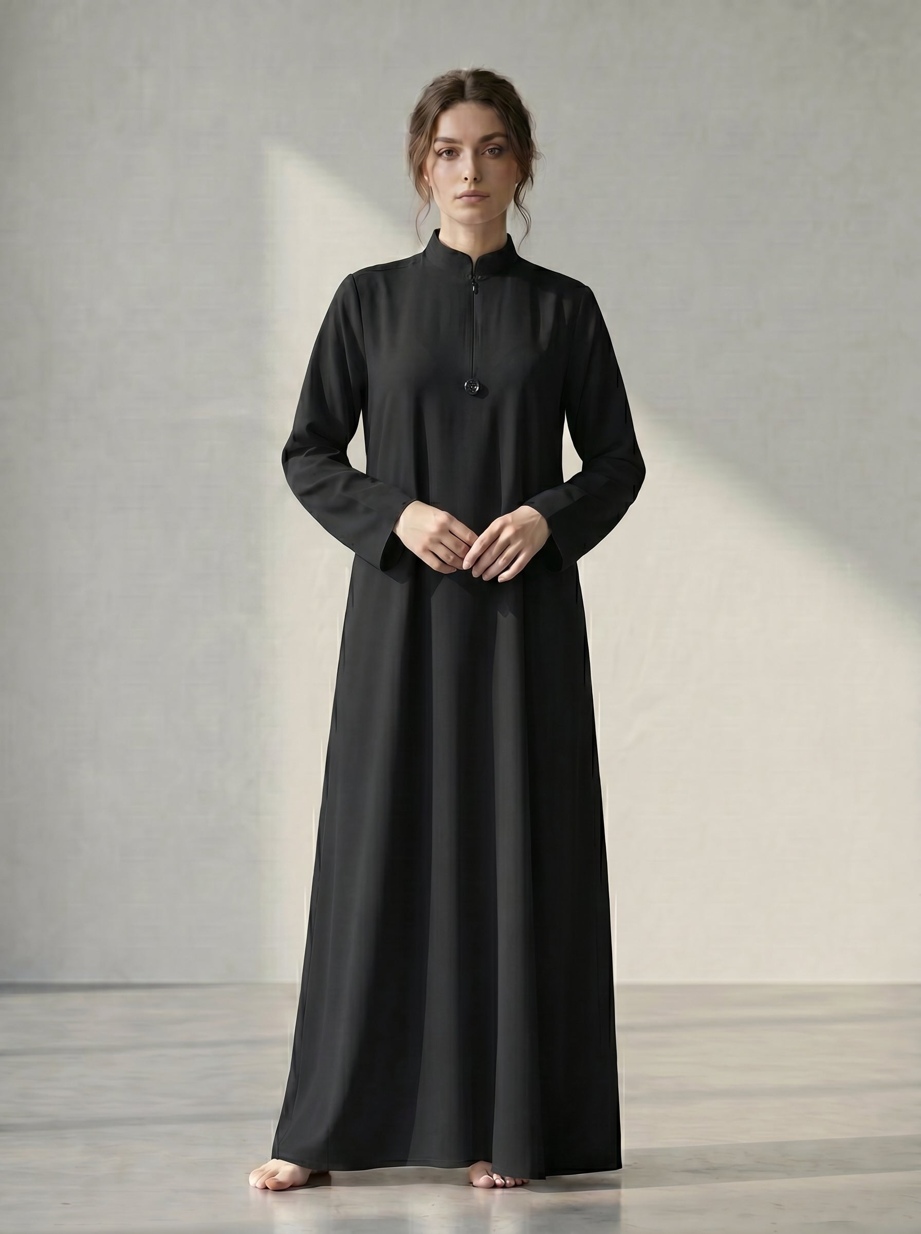 mandarin collar Khaleej Style Gown