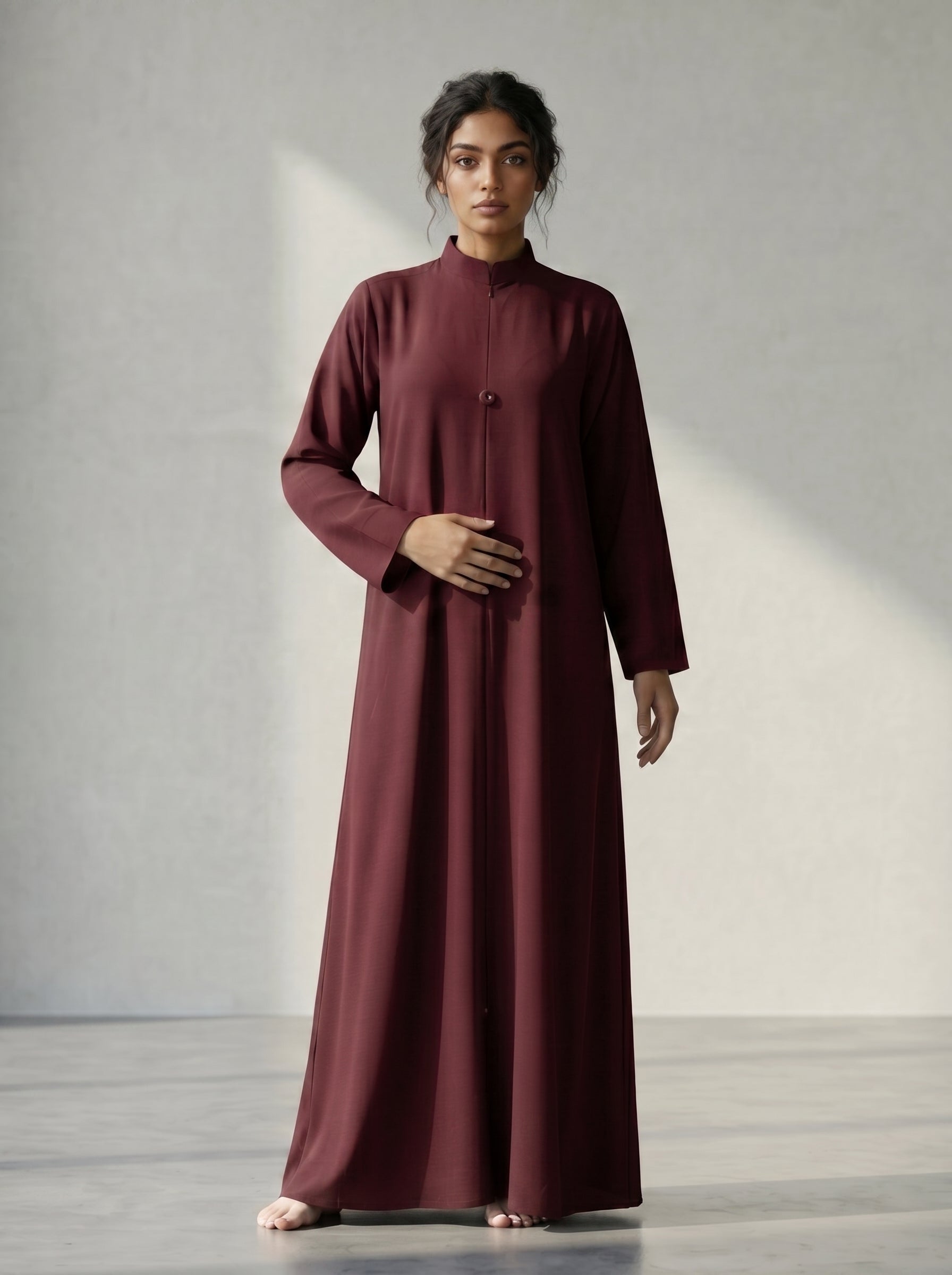 mandarin collar Khaleej Style Gown