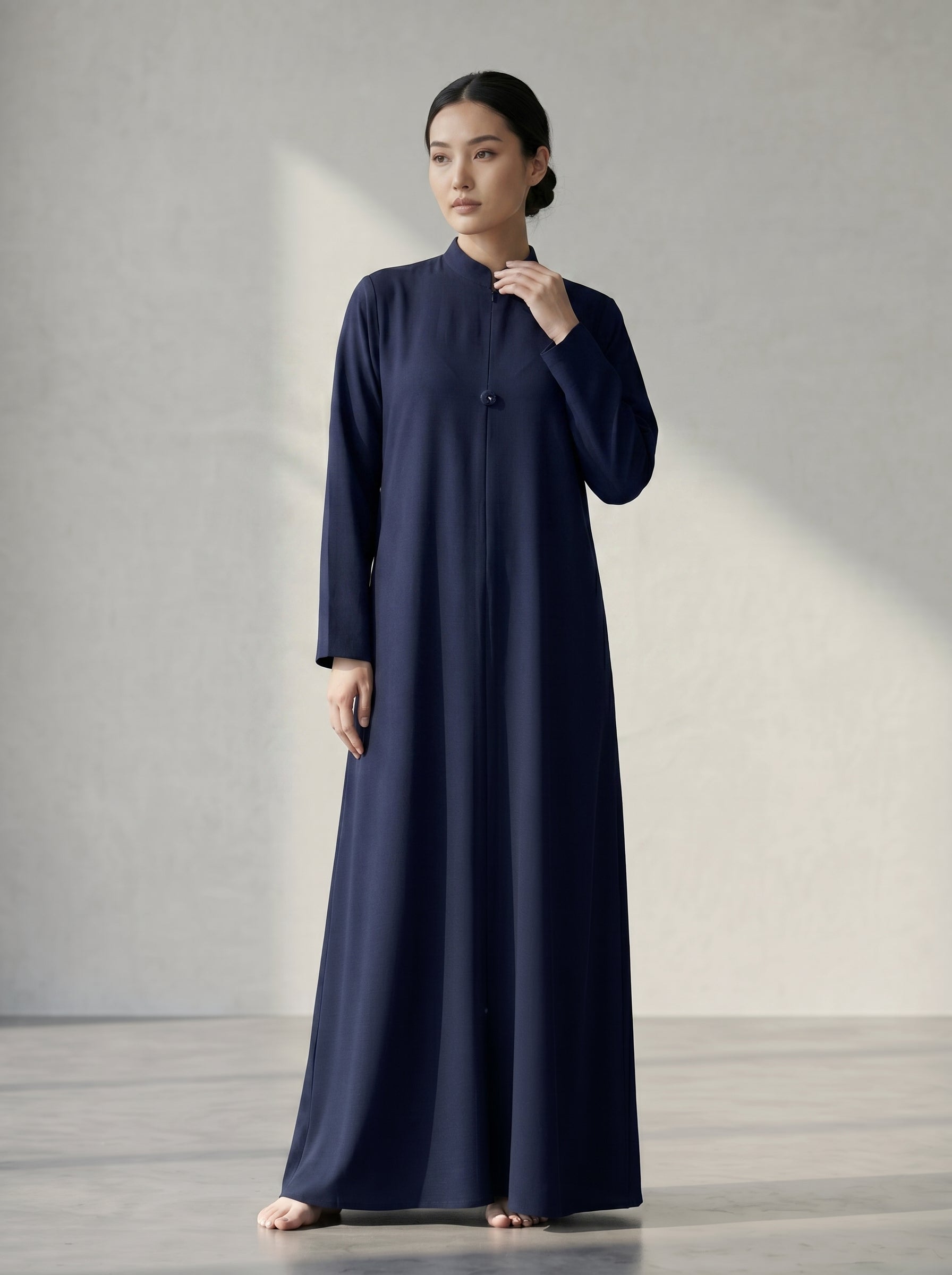 mandarin collar Khaleej Style Gown