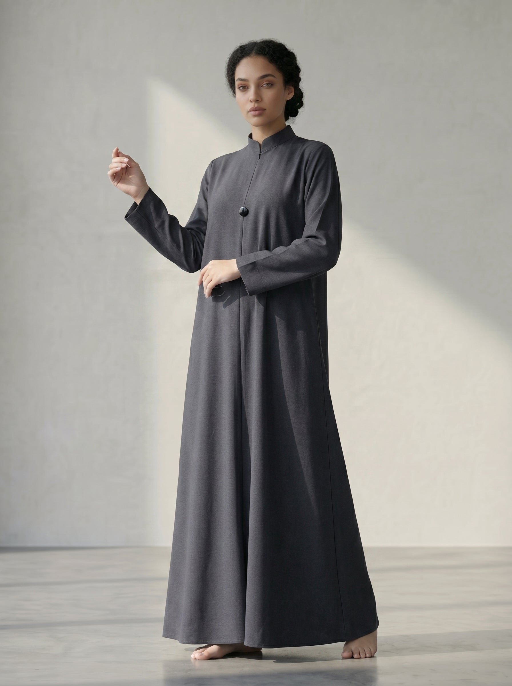 mandarin collar Khaleej Style Gown