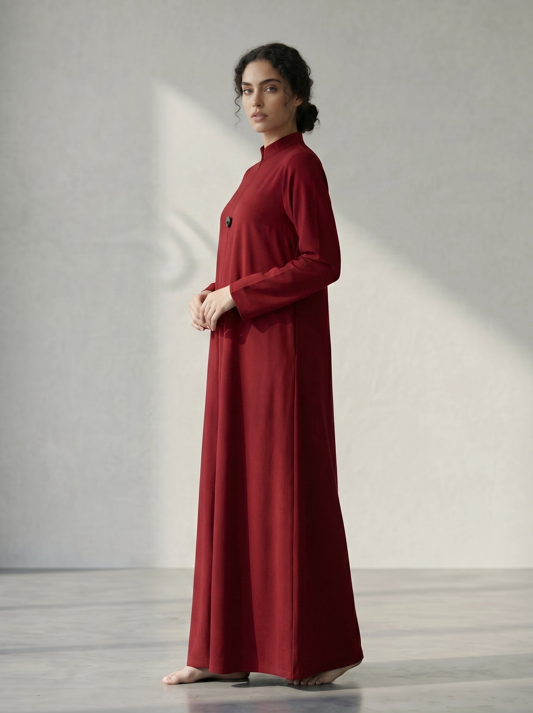 mandarin collar Khaleej Style Gown