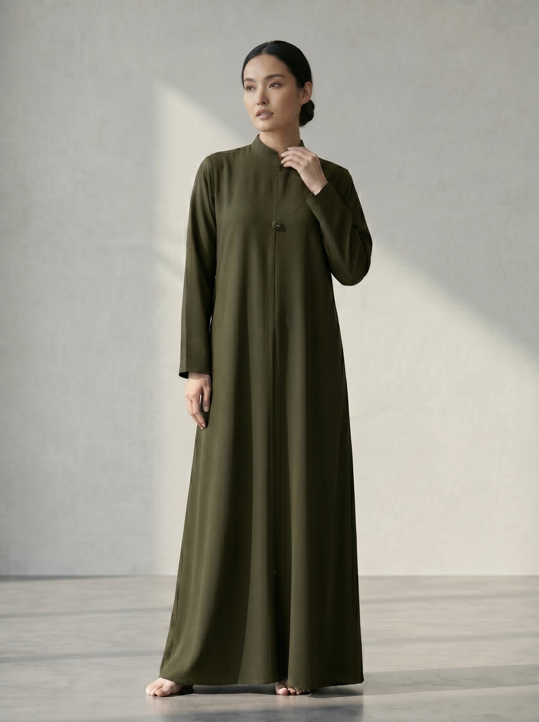 mandarin collar Khaleej Style Gown