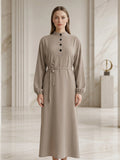 Mandarin Collar Buttoned Top