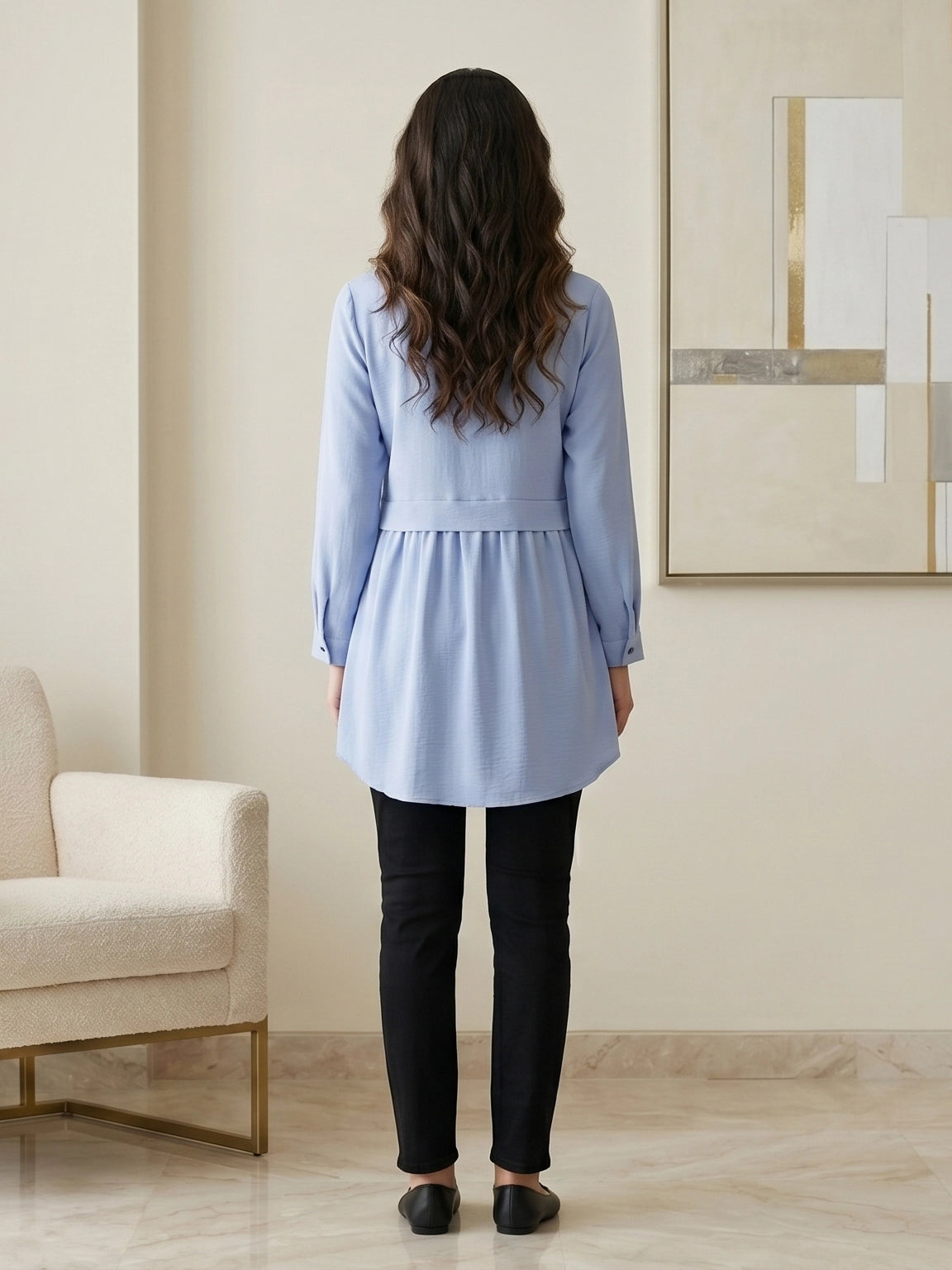 Classic Collared Long Sleeve Shirt Tunic