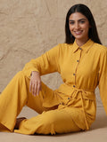 Classic Collared Long Sleeve Two-Piece Set