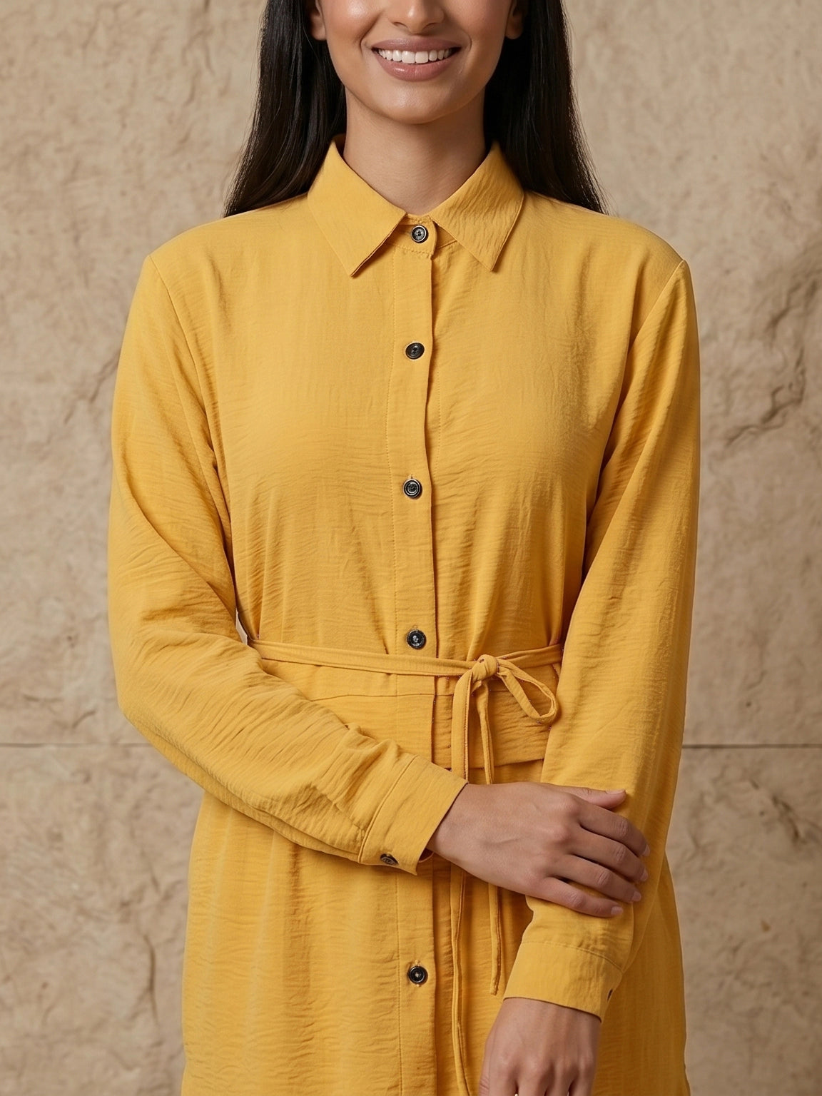 Classic Collared Long Sleeve Two-Piece Set