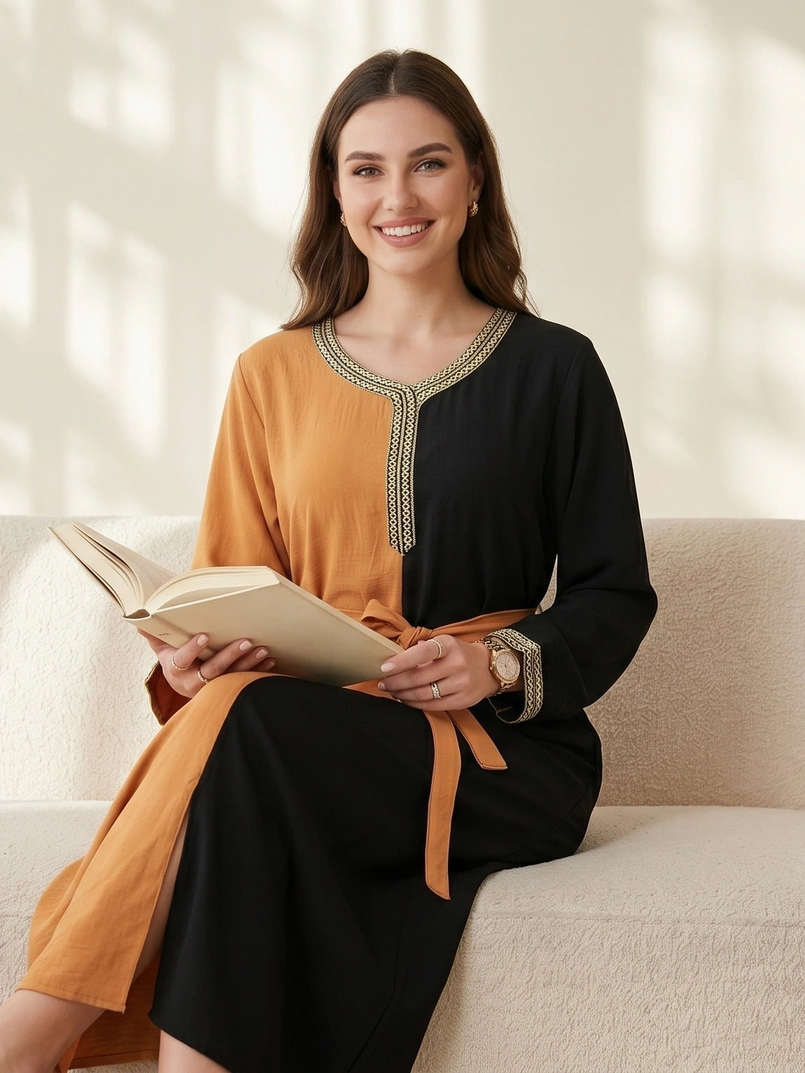 Premium Dual-Color Modest Kaftan