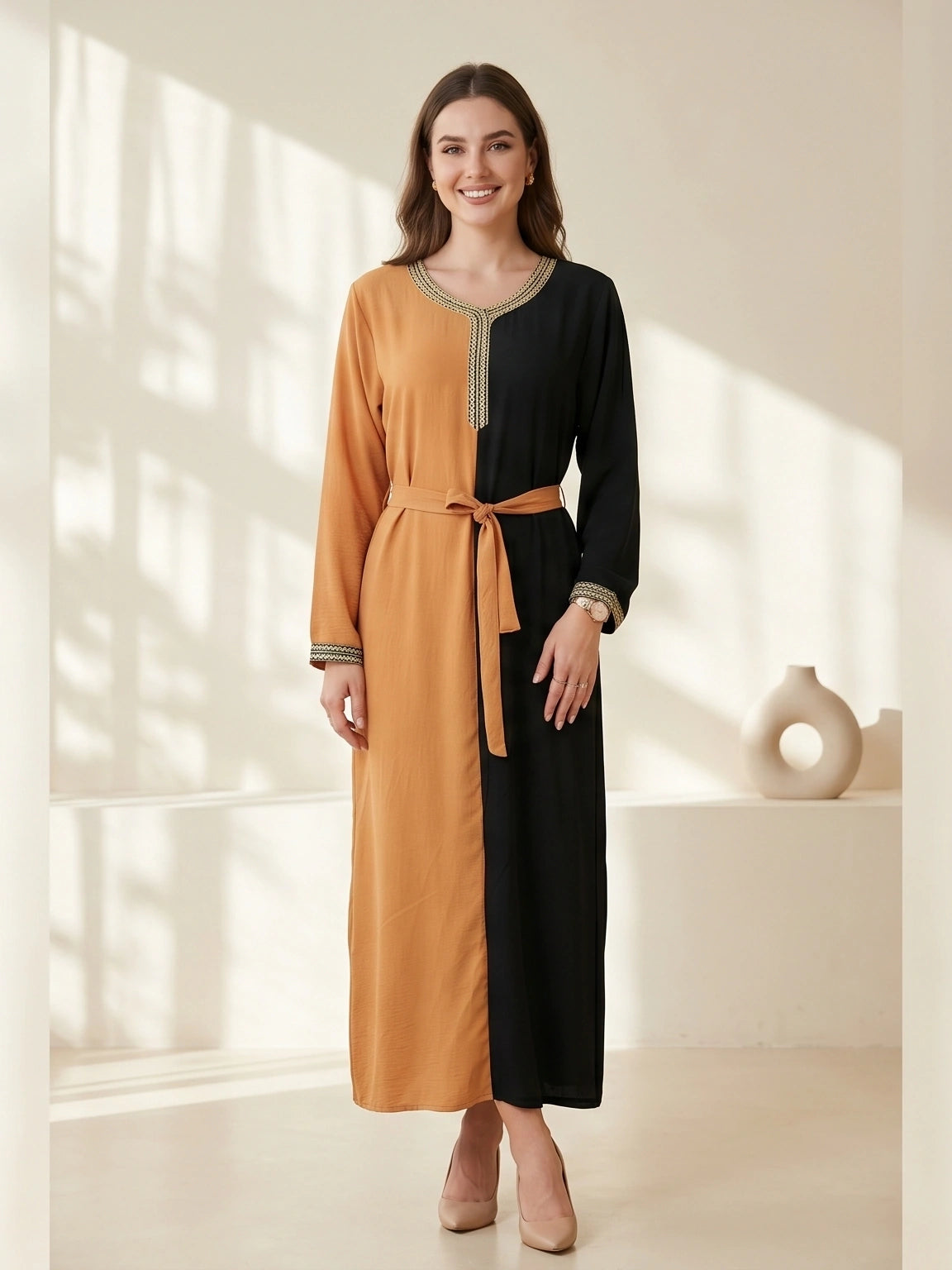 Premium Dual-Color Modest Kaftan