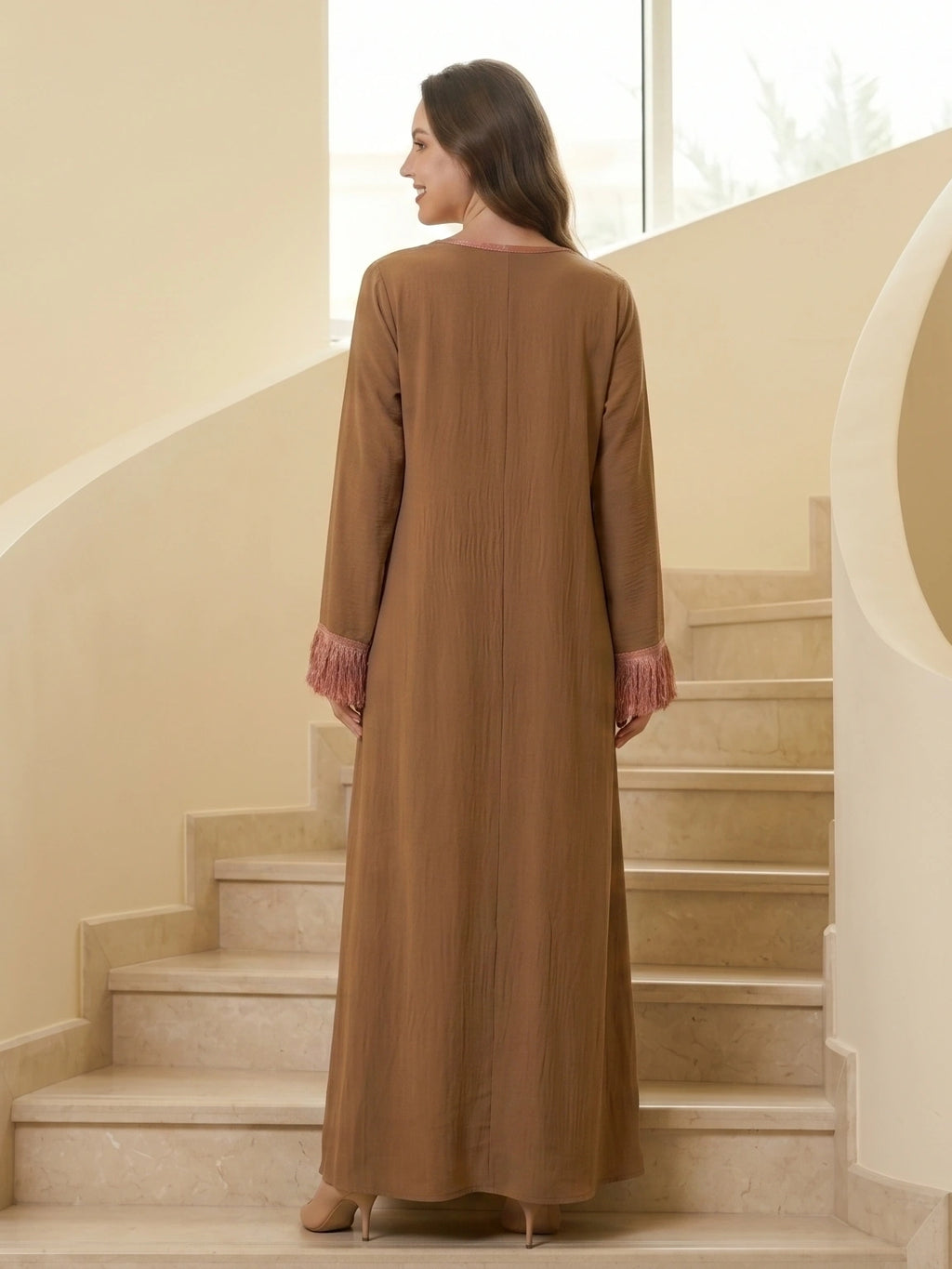 Medina Elegant Crinkle Crepe Jalabiya