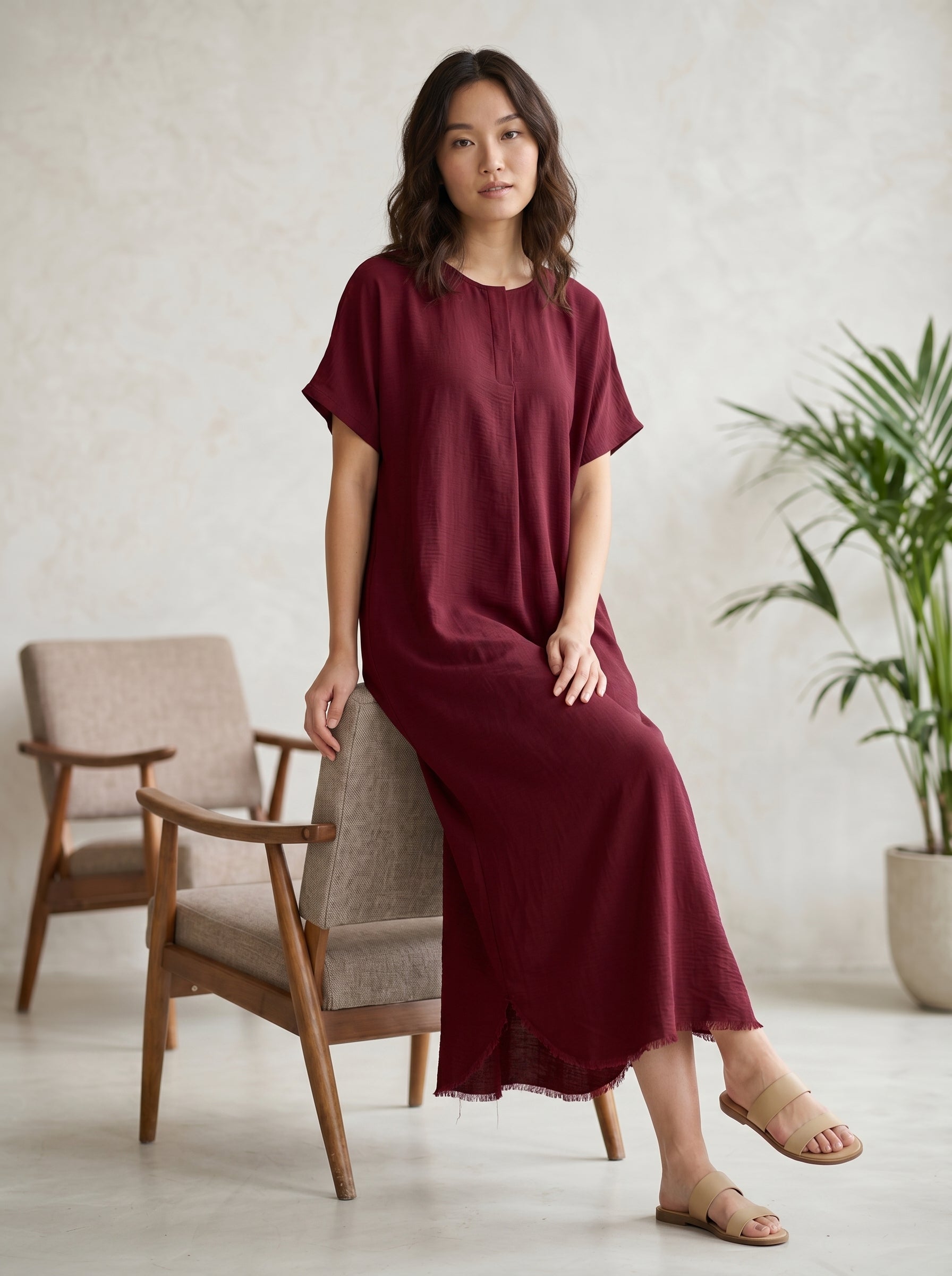 Short-Sleeve Maxi Dress