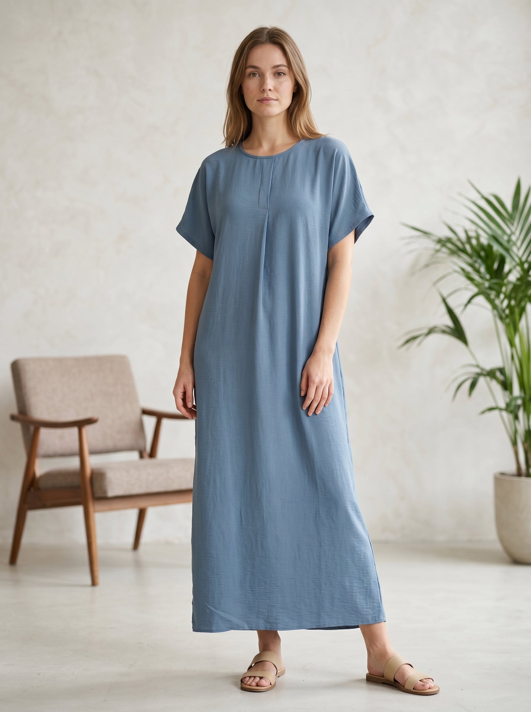 Short-Sleeve Maxi Dress