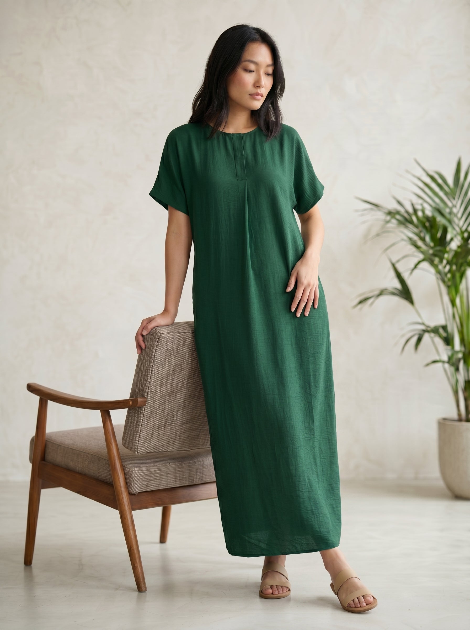Short-Sleeve Maxi Dress