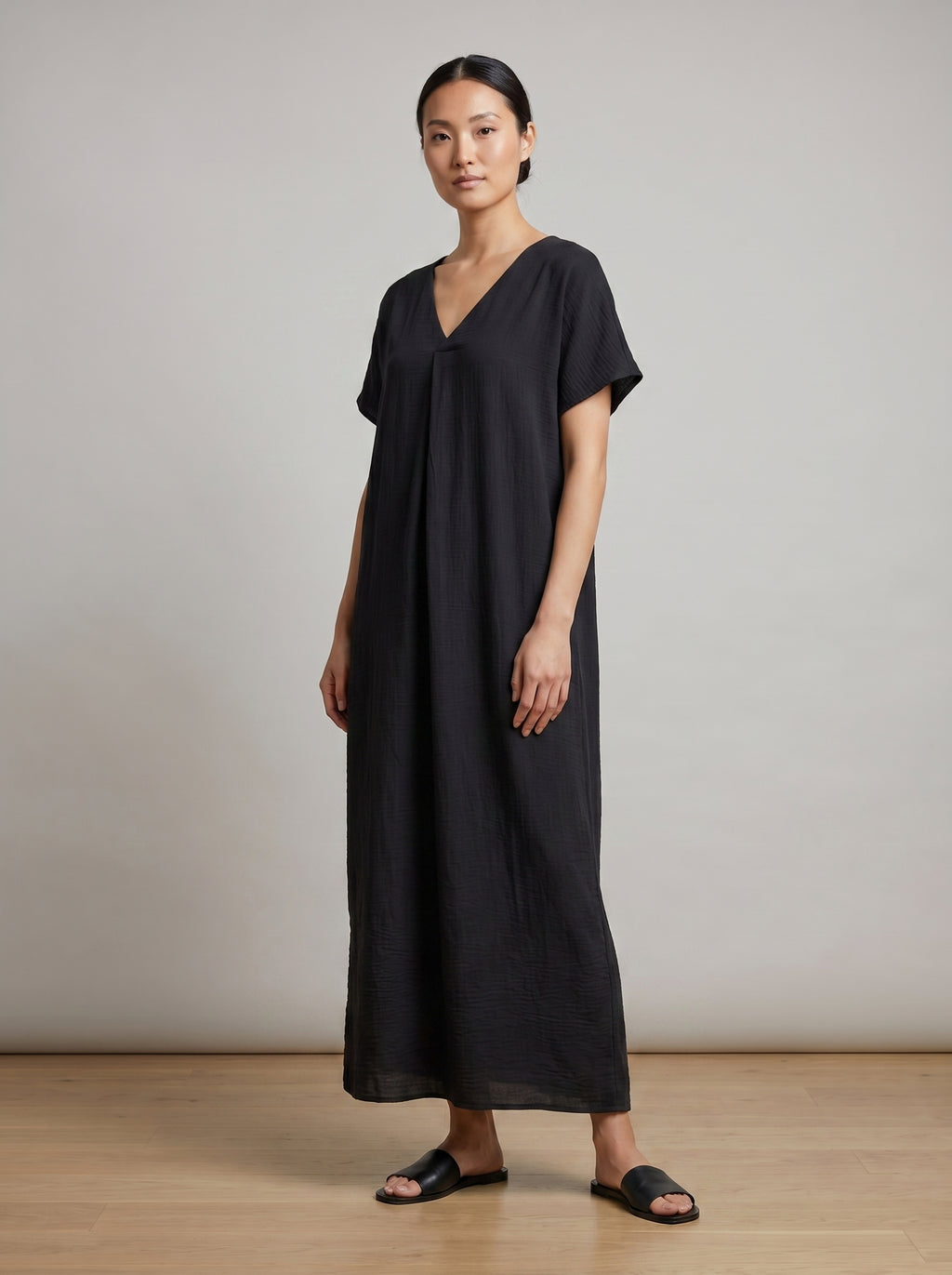 Pure Comfort Pleated Shift Dress
