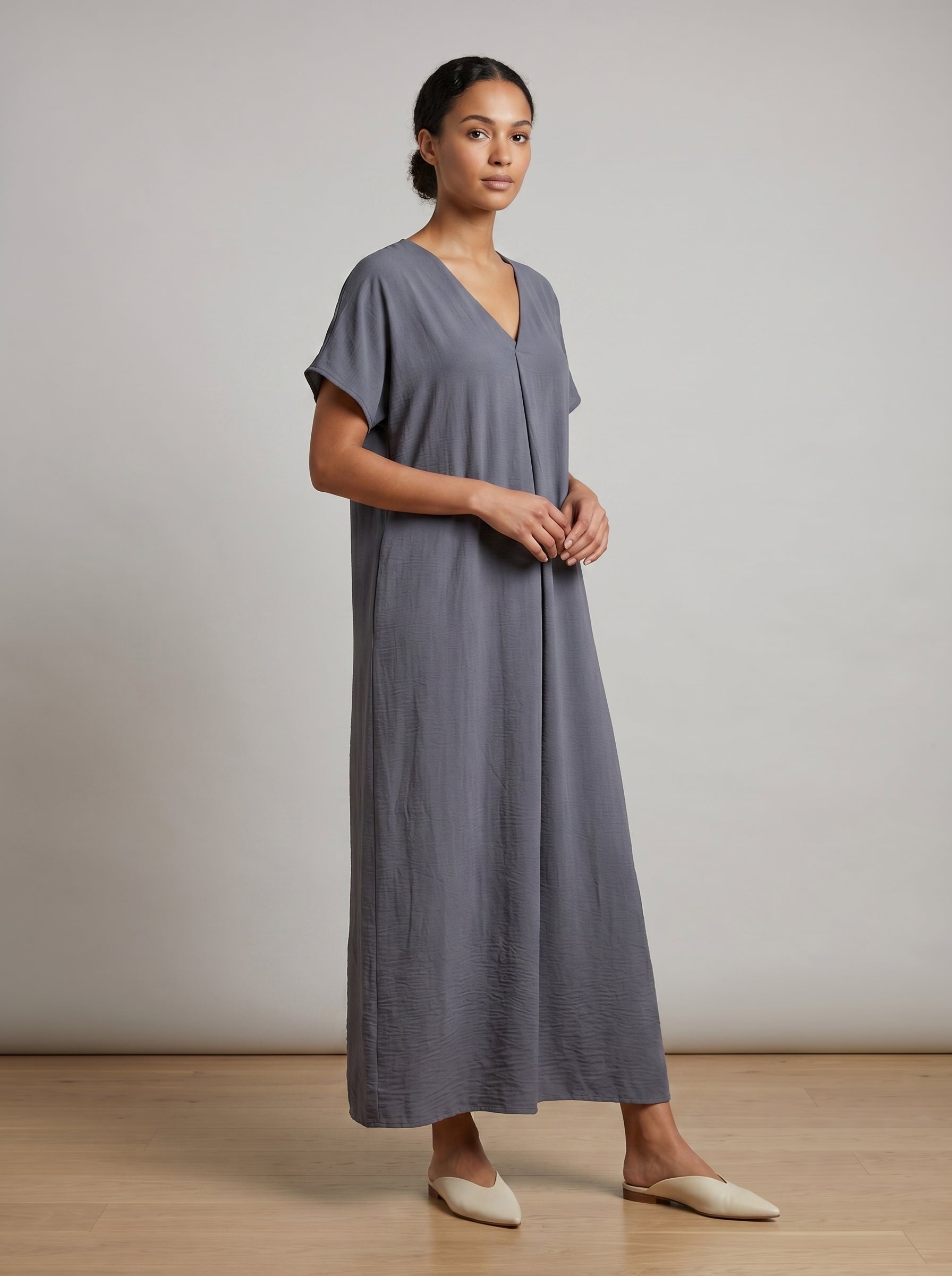 Pure Comfort Pleated Shift Dress
