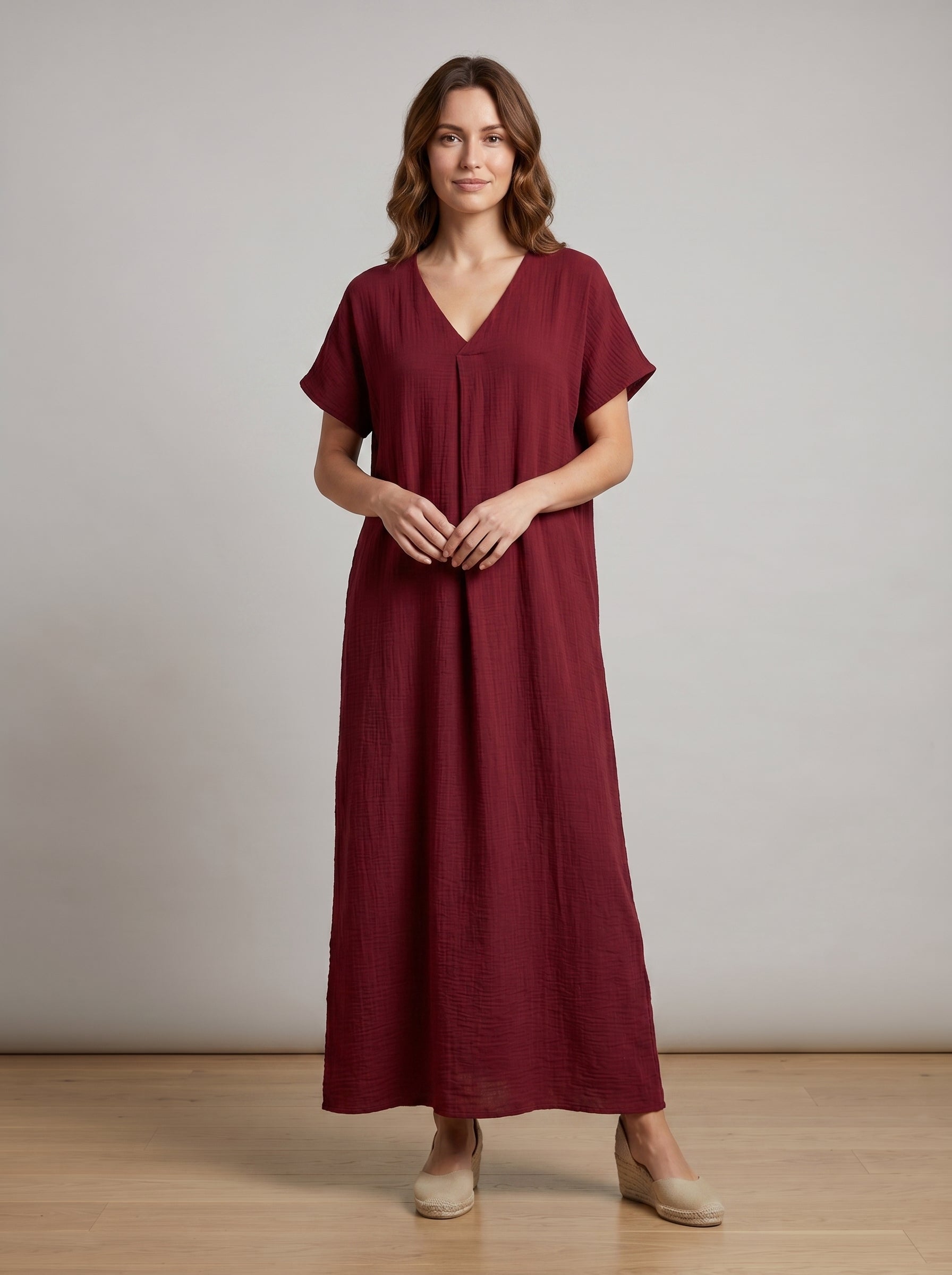 Pure Comfort Pleated Shift Dress