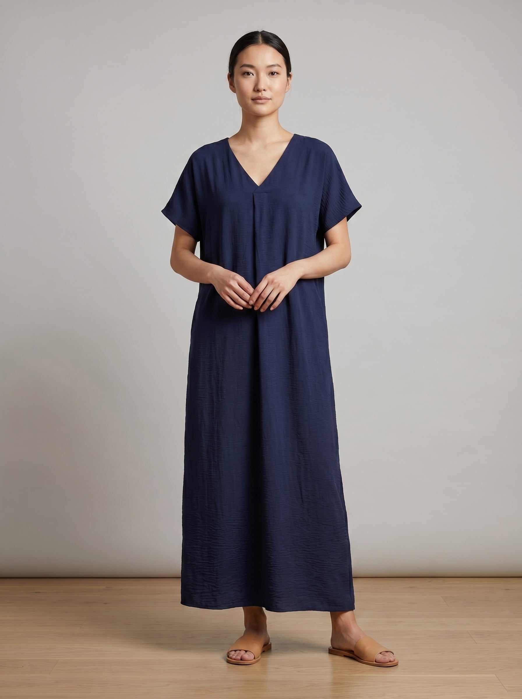 Pure Comfort Pleated Shift Dress