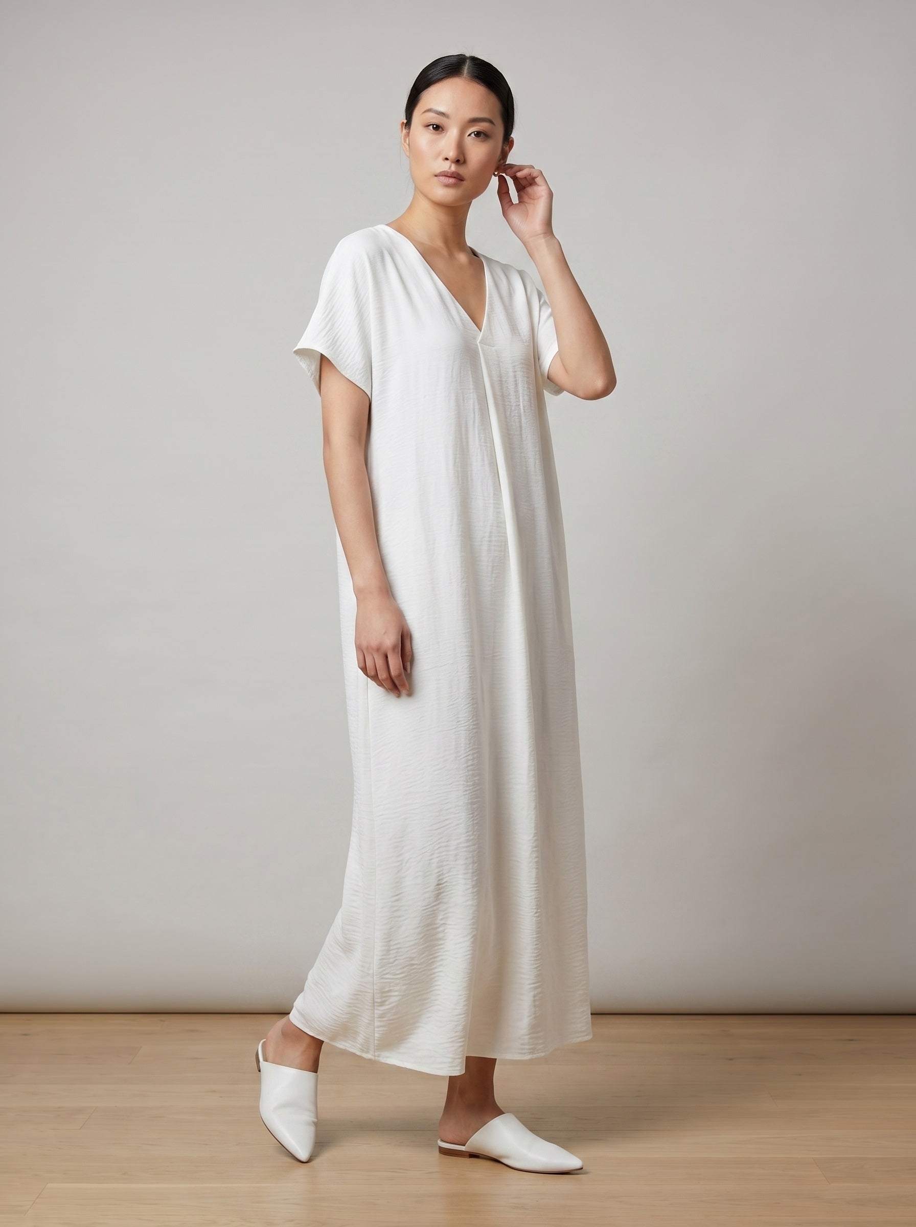 Pure Comfort Pleated Shift Dress