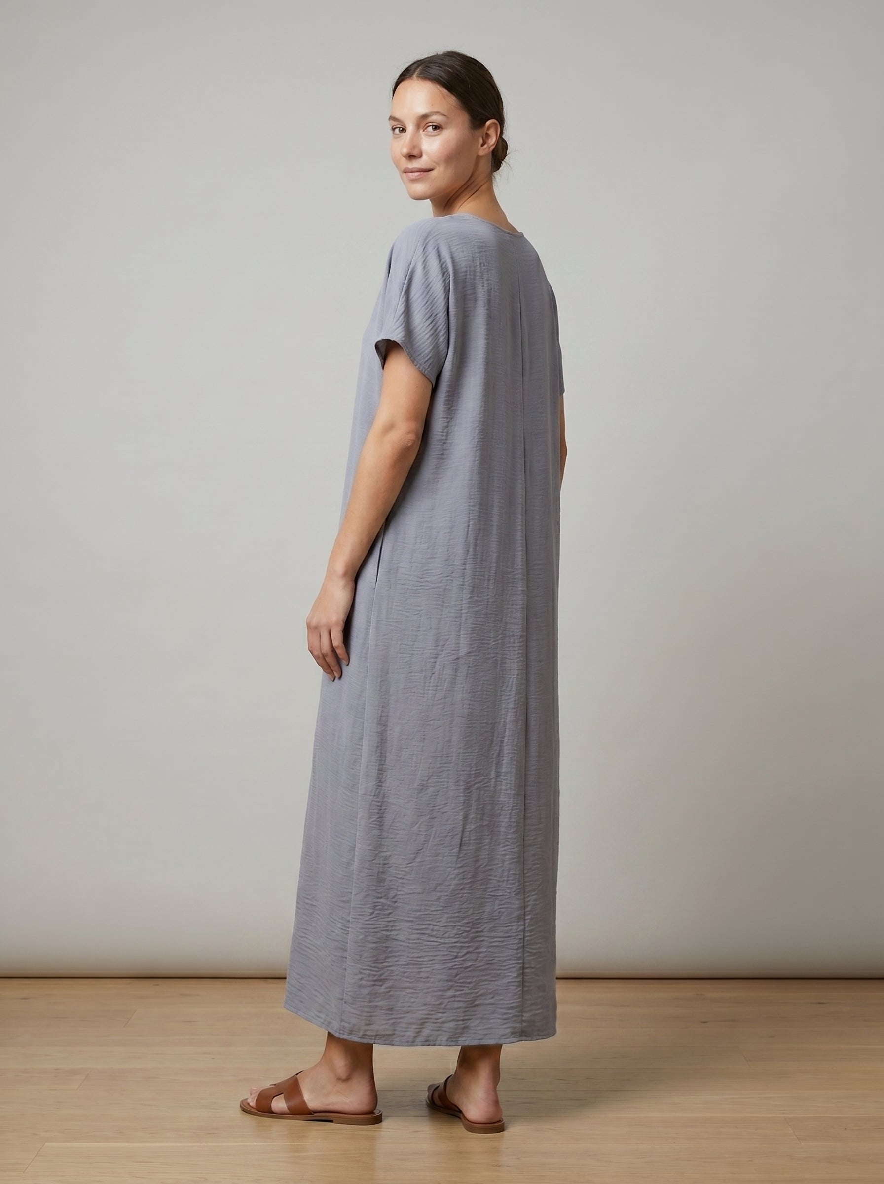Pure Comfort Pleated Shift Dress