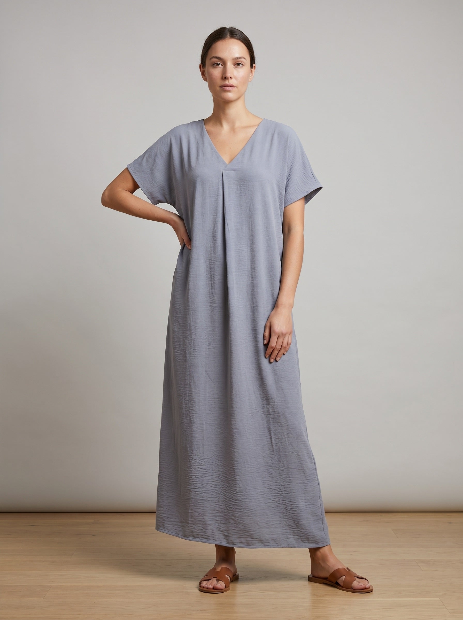 Pure Comfort Pleated Shift Dress