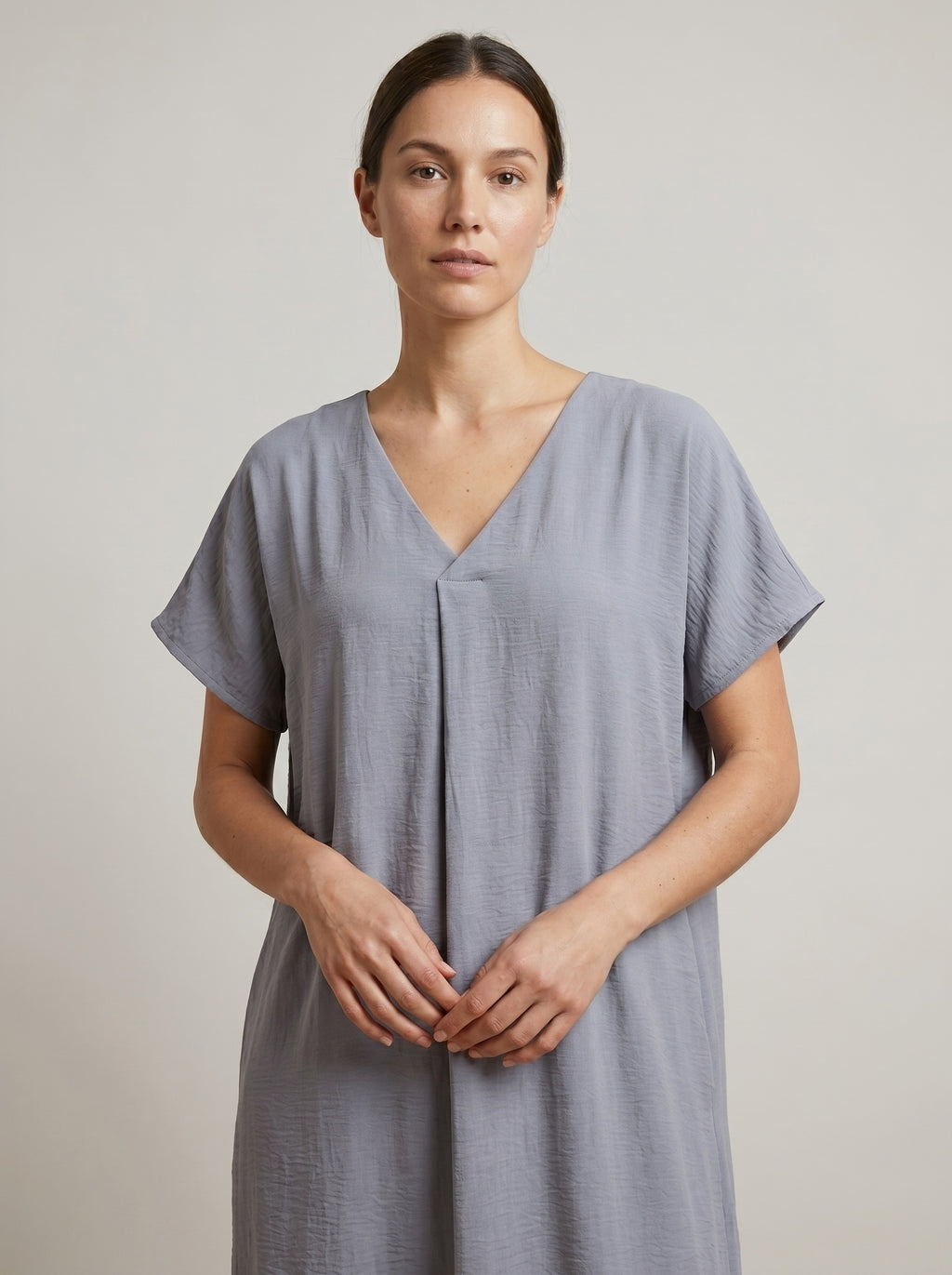 Pure Comfort Pleated Shift Dress