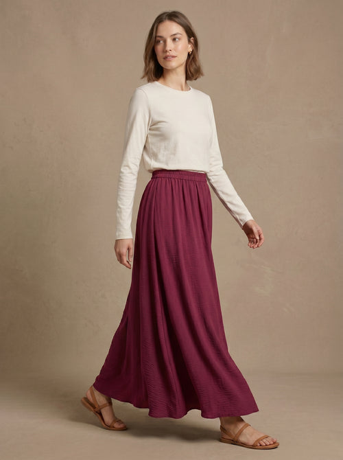 Daily Comfort Crepe Long Skirt