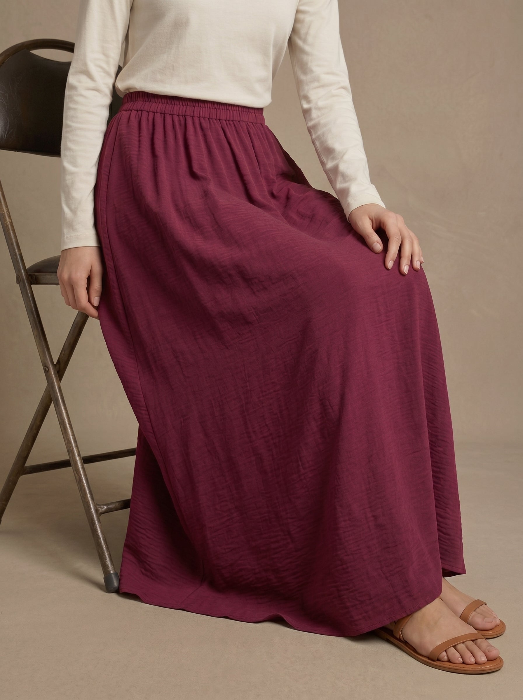 Daily Comfort Crepe Long Skirt