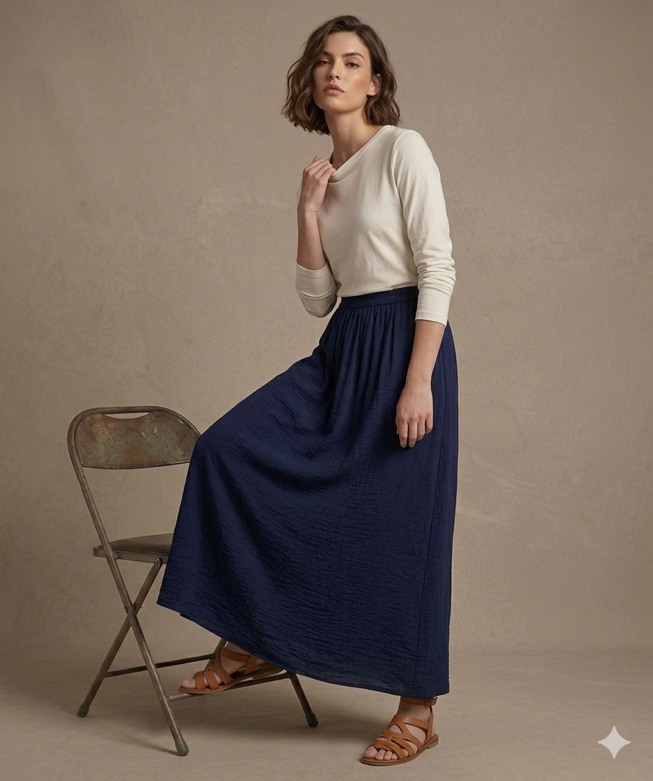 Daily Comfort Crepe Long Skirt