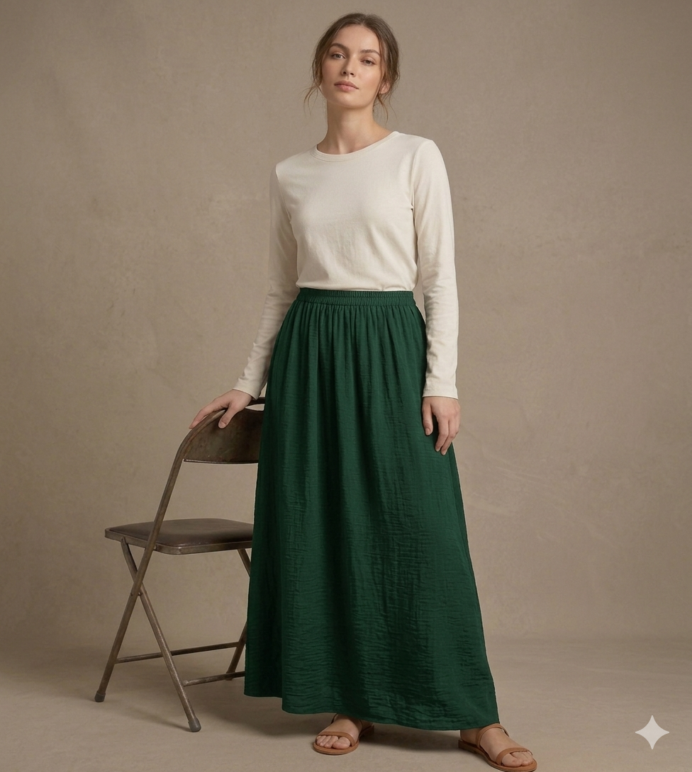 Daily Comfort Crepe Long Skirt