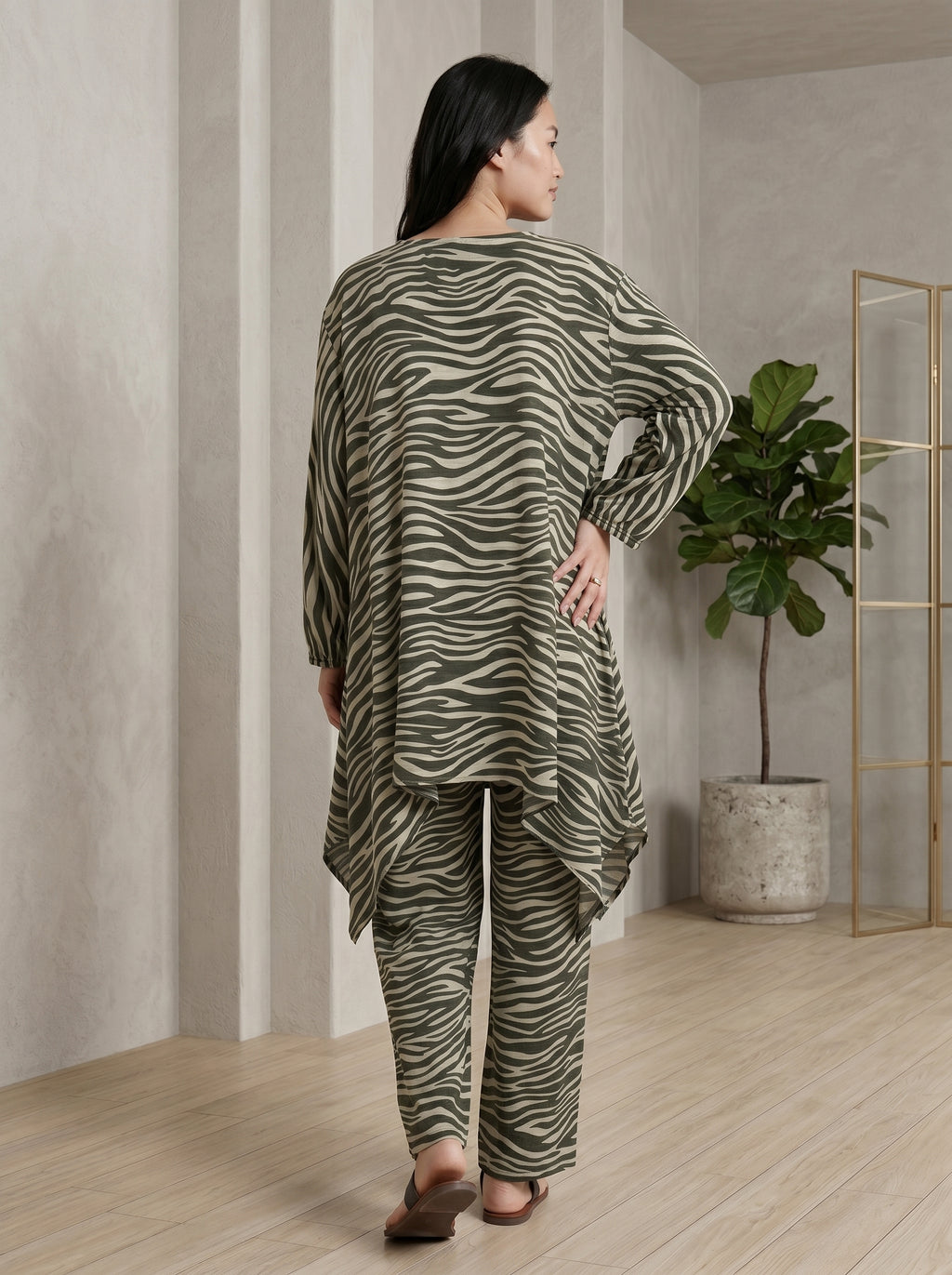 Minimalist Printed Tunic & Trousers