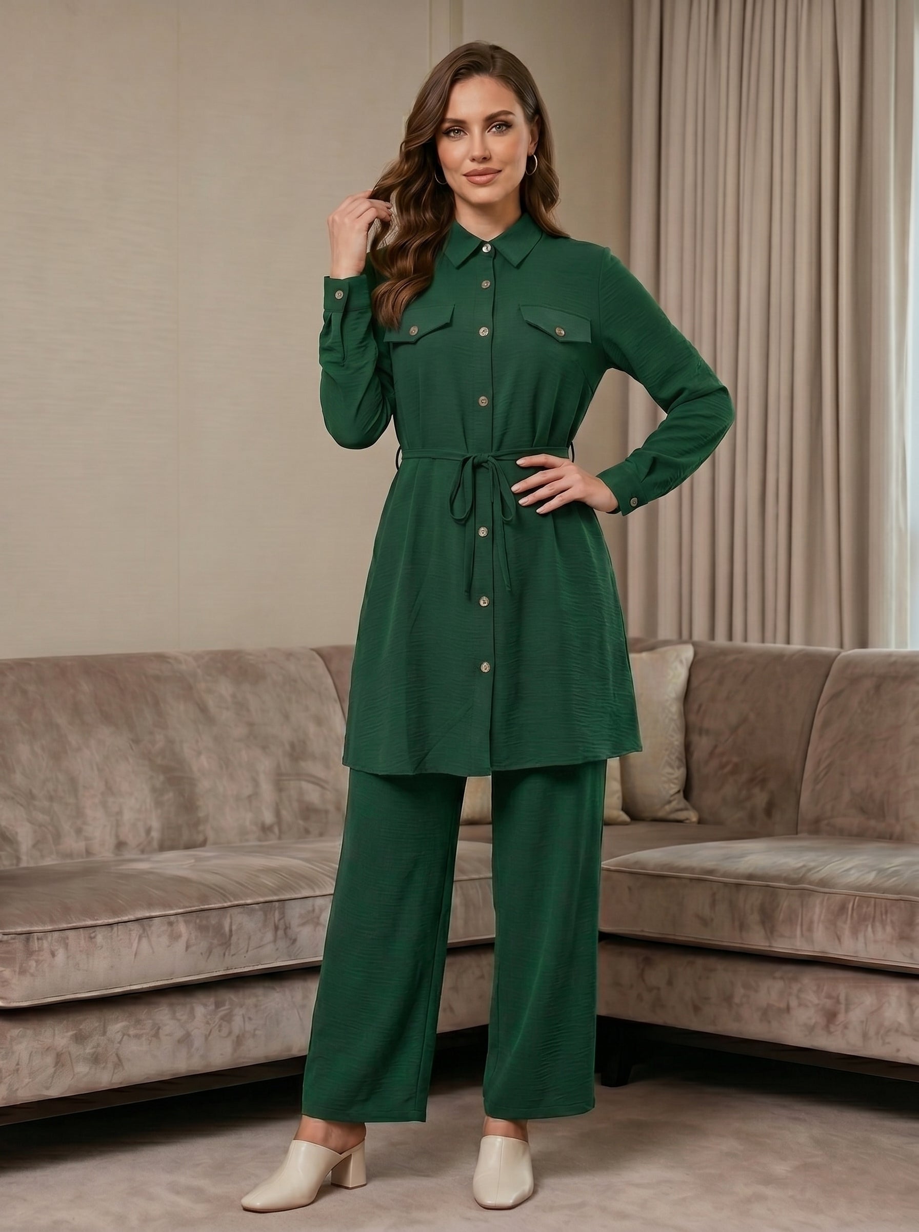 Utility Pocket Button-Down Co-Ord Set