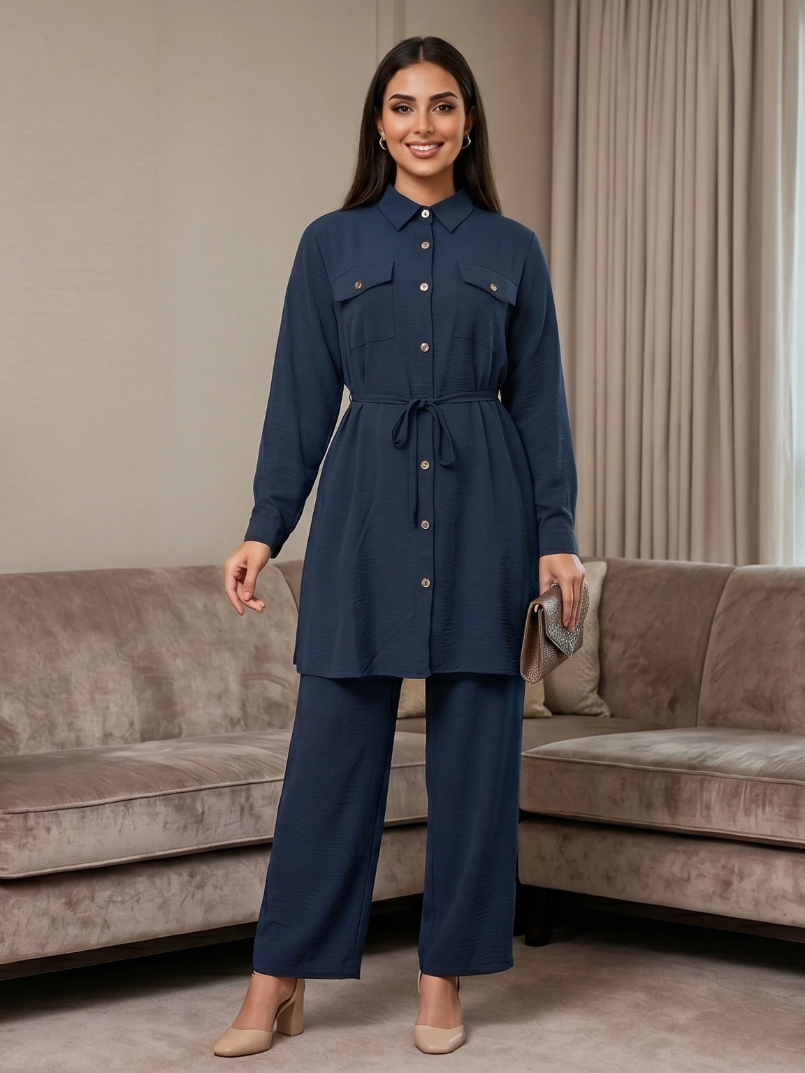 Utility Pocket Button-Down Co-Ord Set