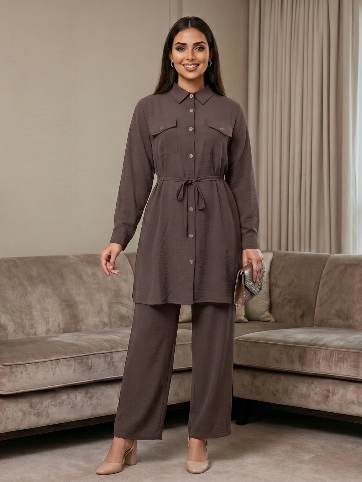 Utility Pocket Button-Down Co-Ord Set