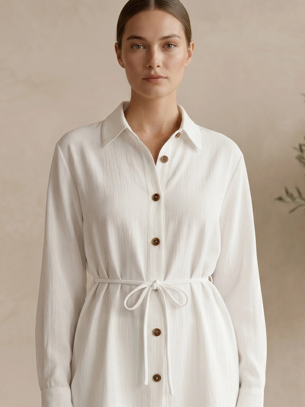 Classic Collared Long Sleeve Two-Piece Set