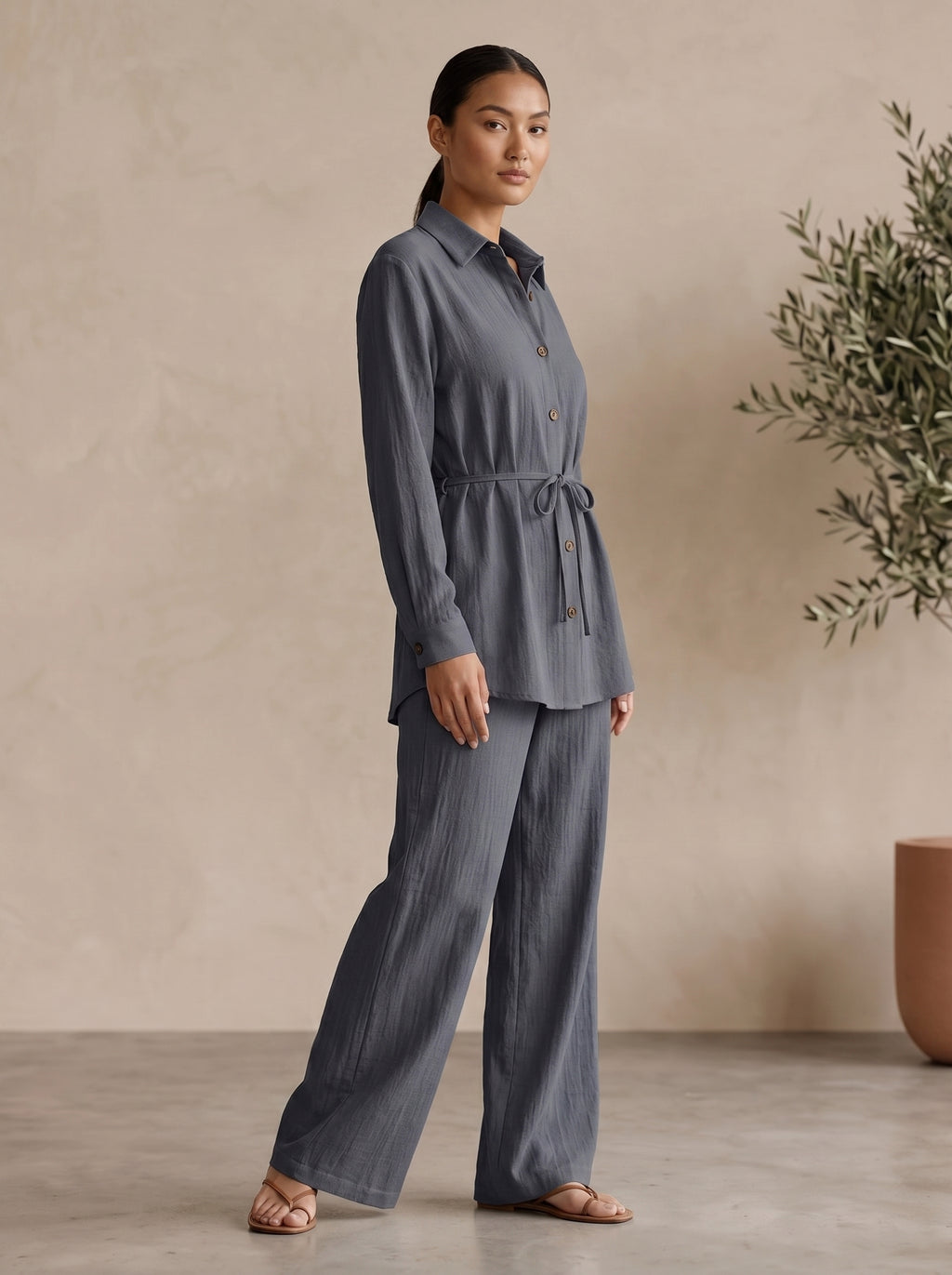 Modern Tailored Tunic Top Set