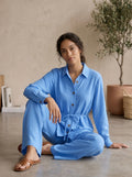 Classic Collared Long Sleeve Two-Piece Set