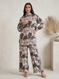 Geometric Abstract Print Button-Down Co-Ord Set