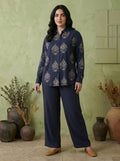 Graceful Oasis Tailored Wide-Leg Tunic Set