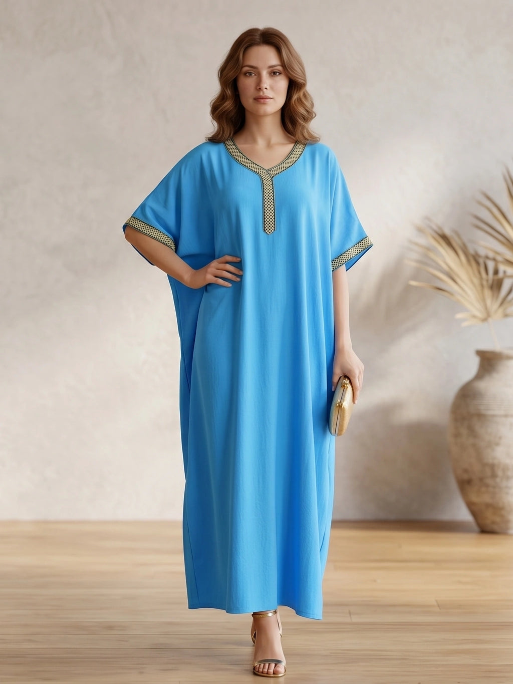 Premium Kaftan V neck on Lace