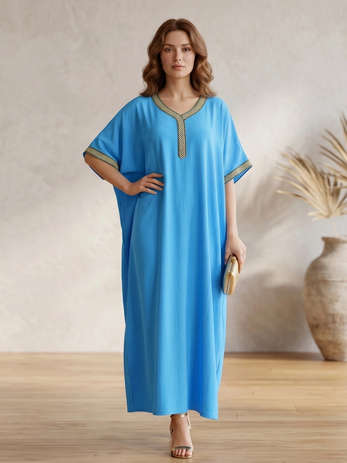Premium Kaftan V neck on Lace
