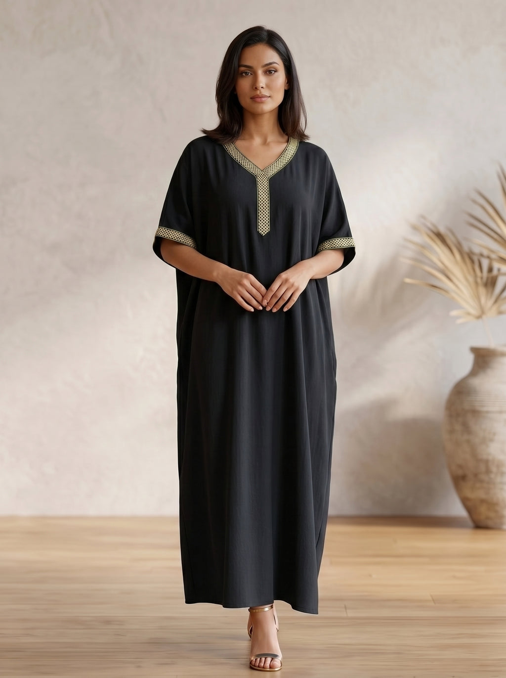 Premium Kaftan V neck on Lace