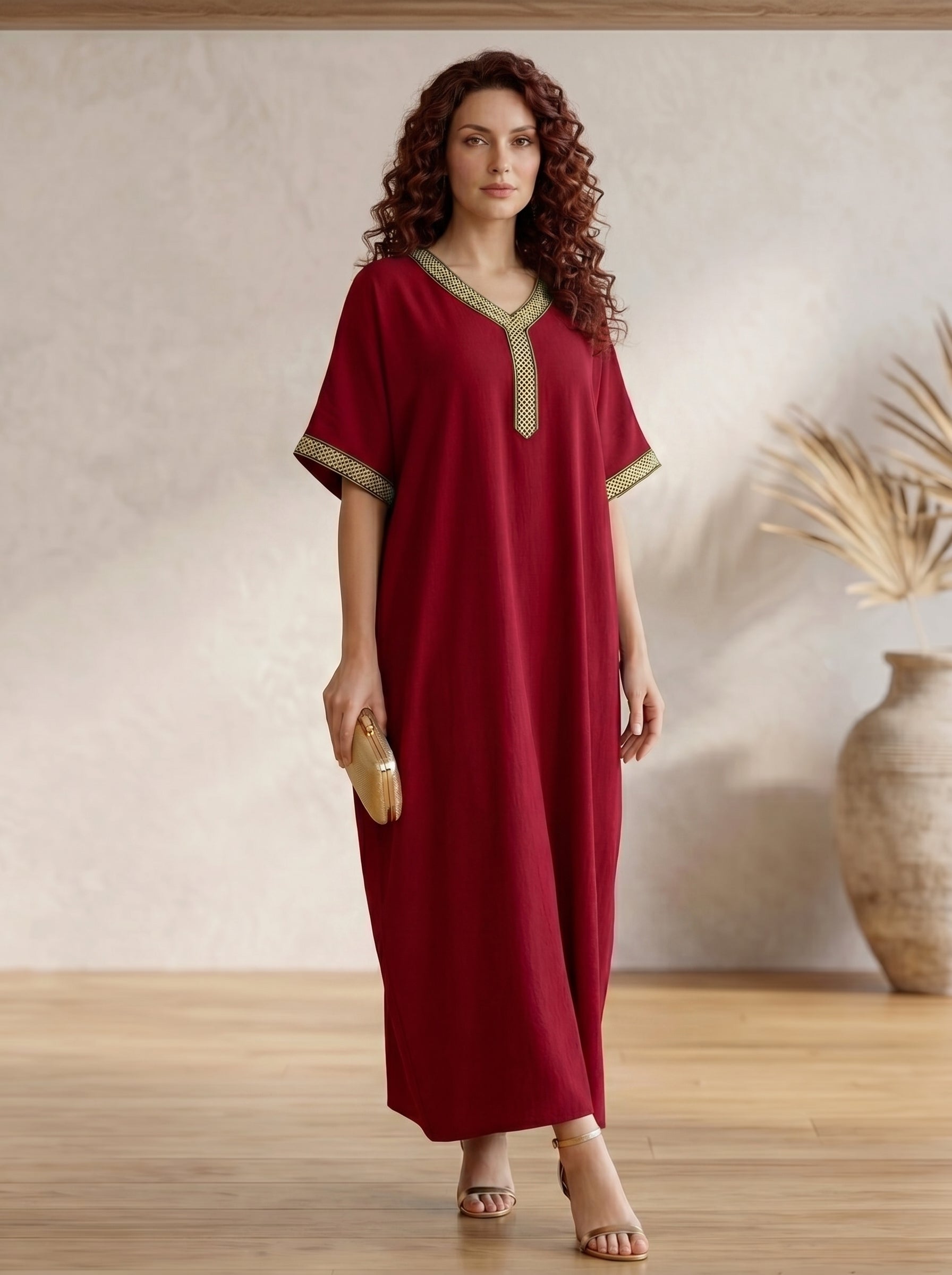 Premium Kaftan V neck on Lace
