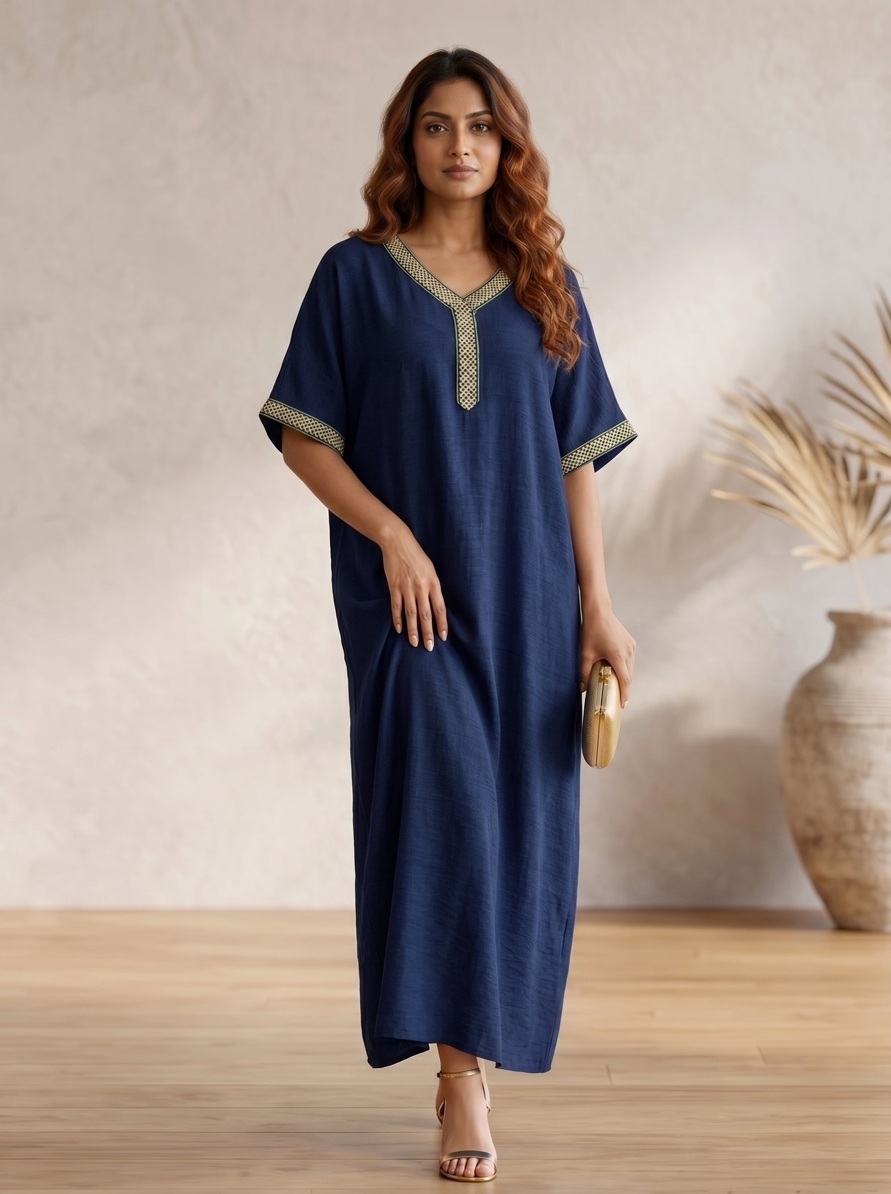 Premium Kaftan V neck on Lace