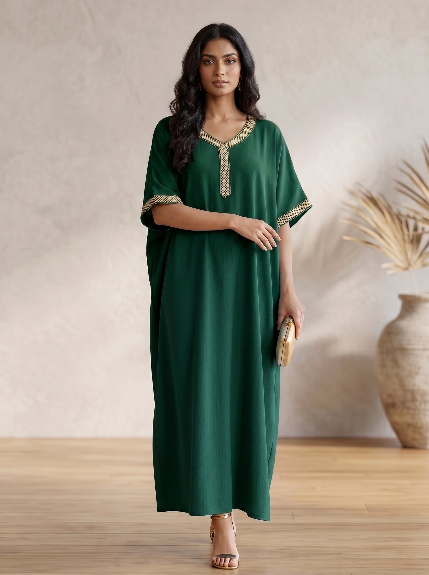 Premium Kaftan V neck on Lace