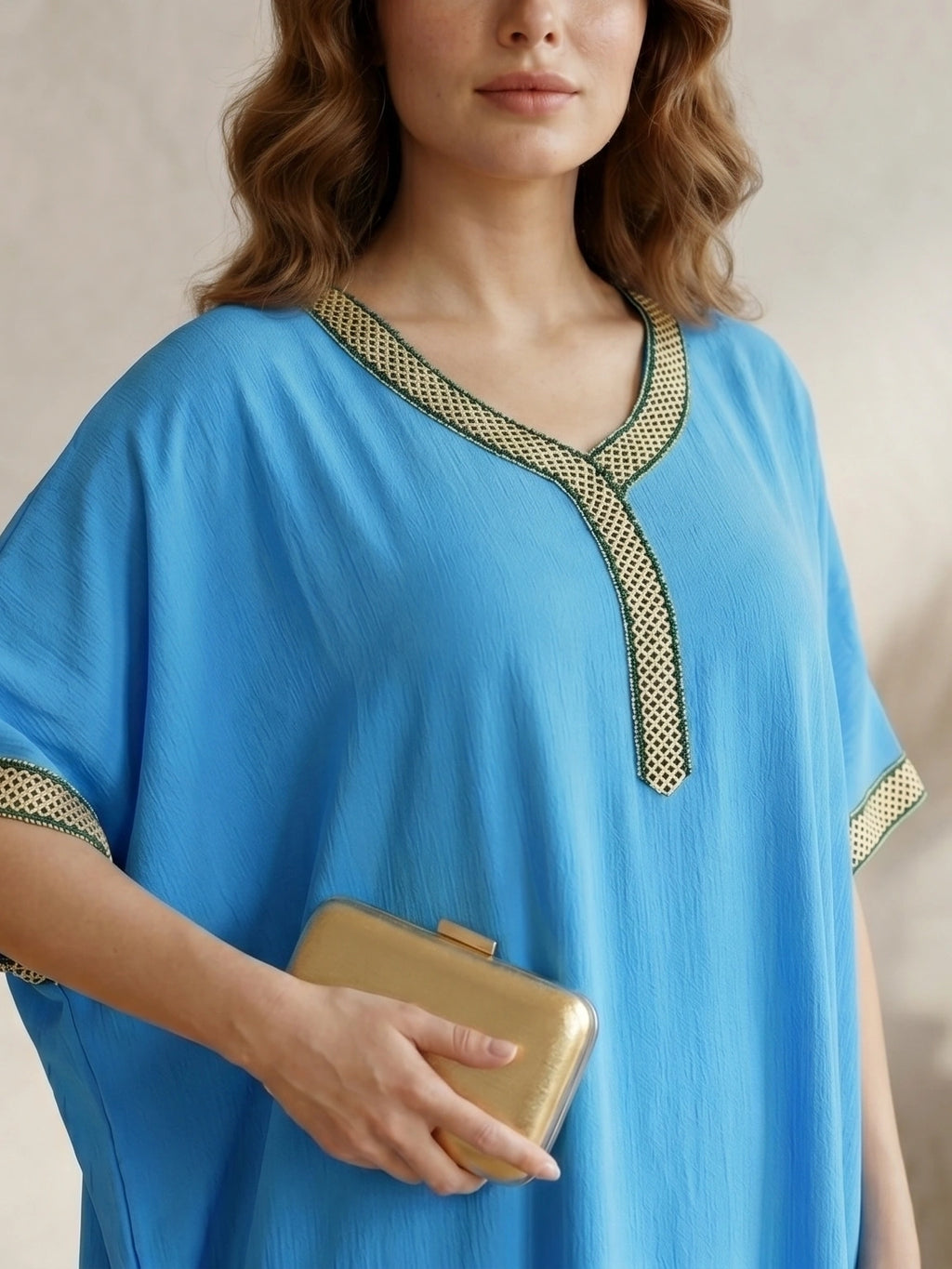 Premium Kaftan V neck on Lace