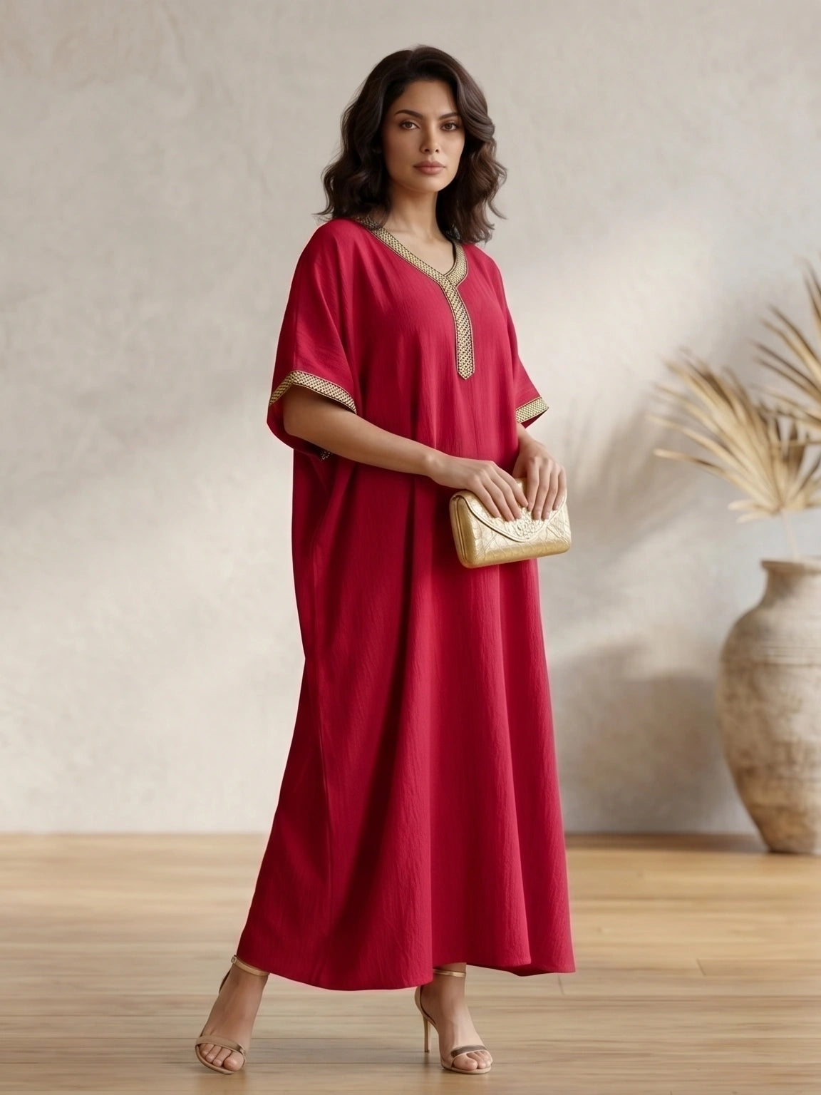 Premium Kaftan V neck on Lace