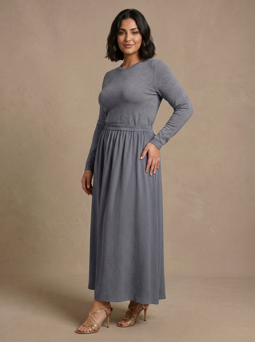 Daily Comfort Crepe Long Skirt