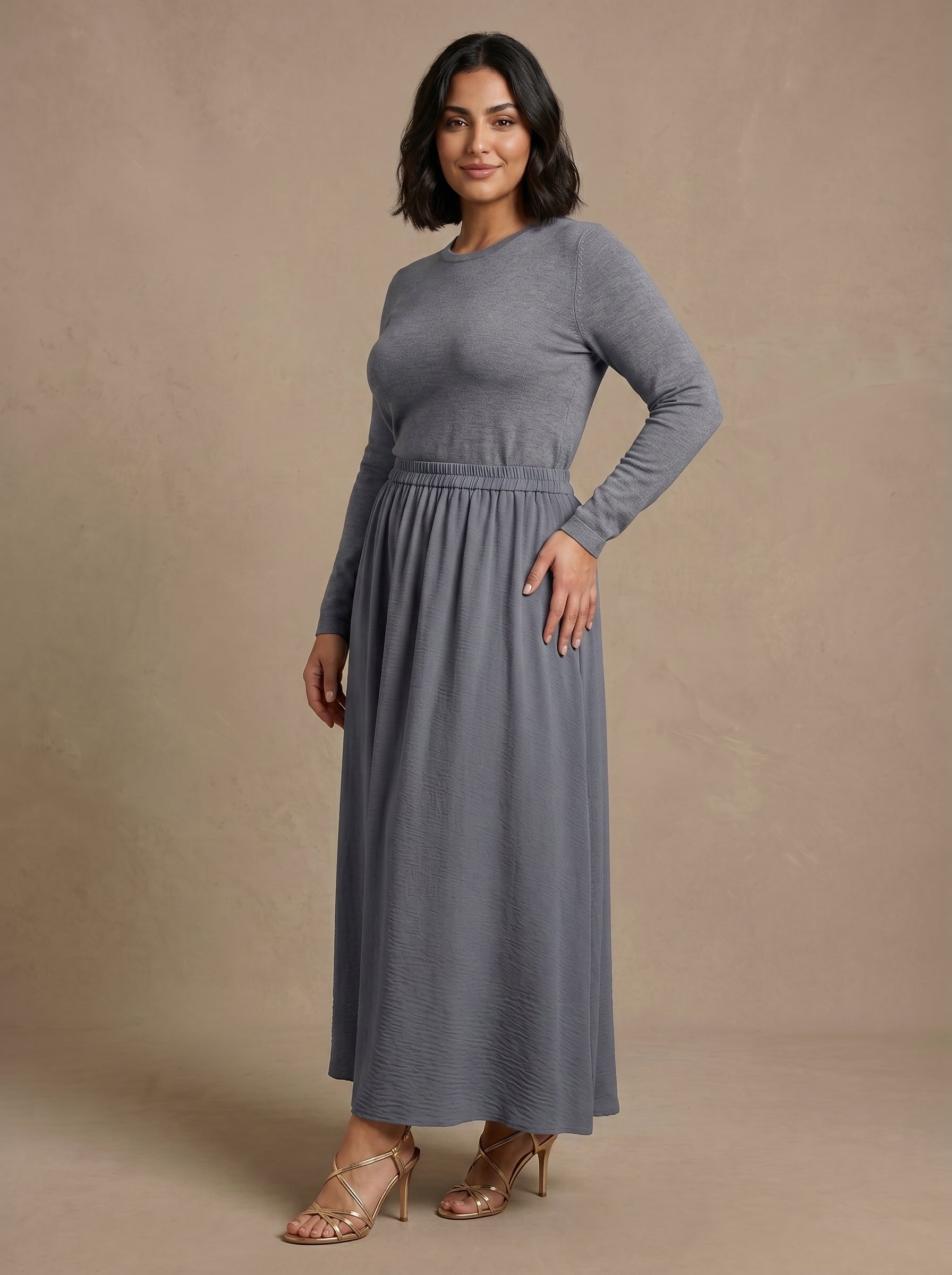 Daily Comfort Crepe Long Skirt