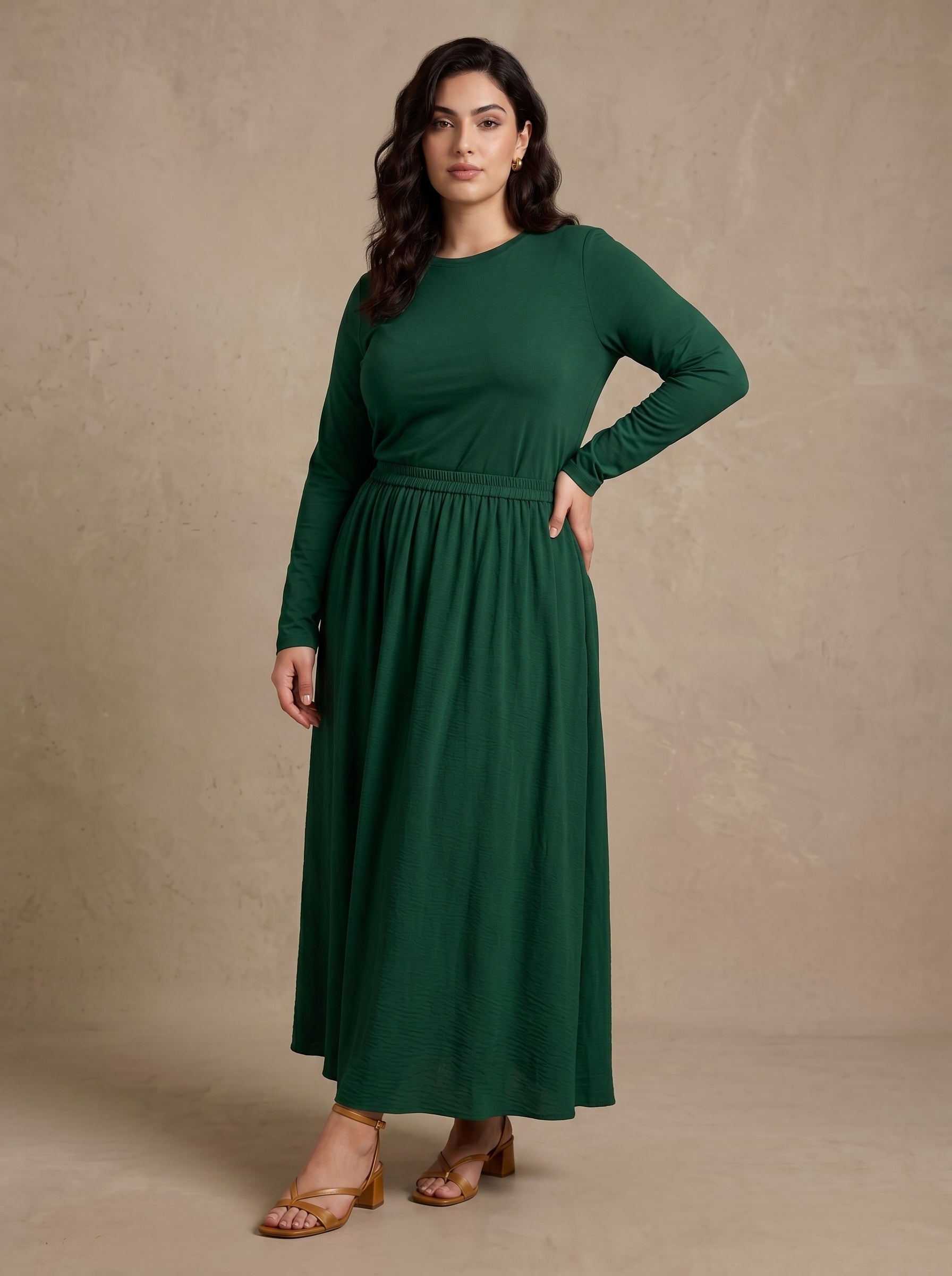 Daily Comfort Crepe Long Skirt