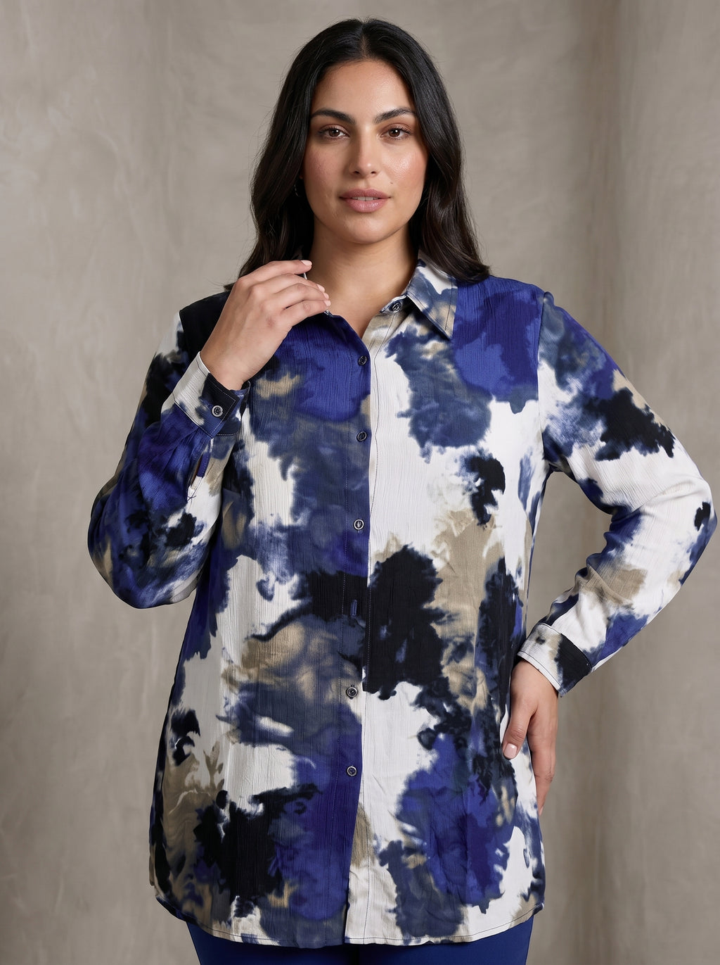 Premium Textured Ink-Wash Two-Piece Ensemble