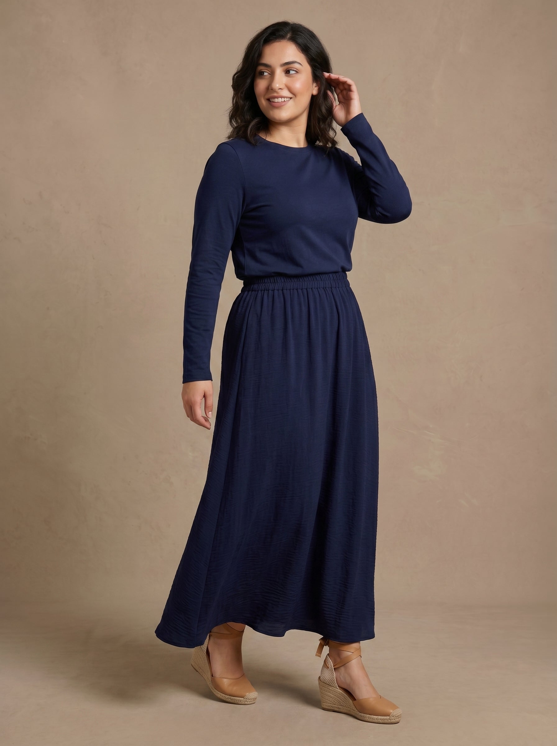 Daily Comfort Crepe Long Skirt